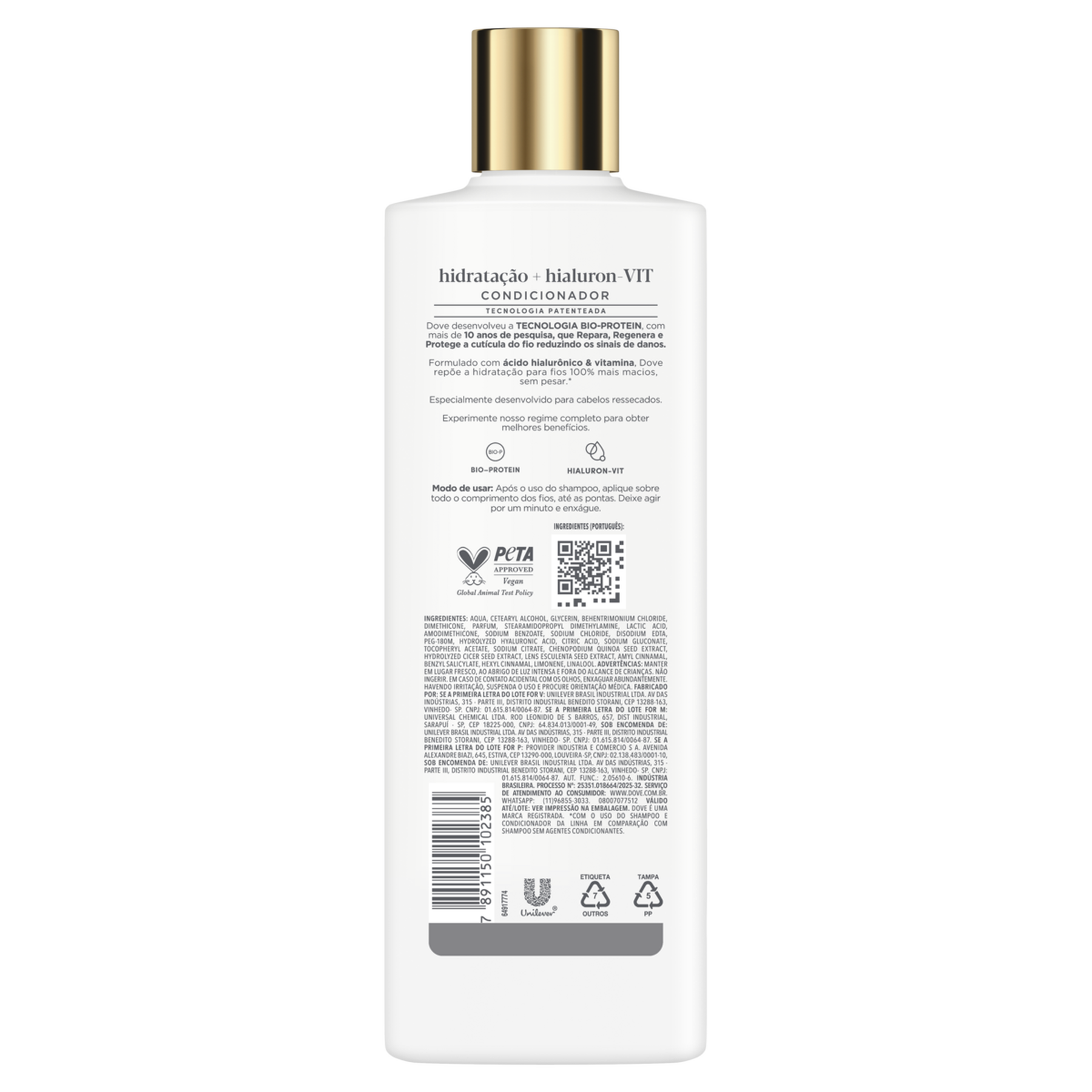 Condicionador Dove Hidratação + Hialuron-VIT Frasco 370ml