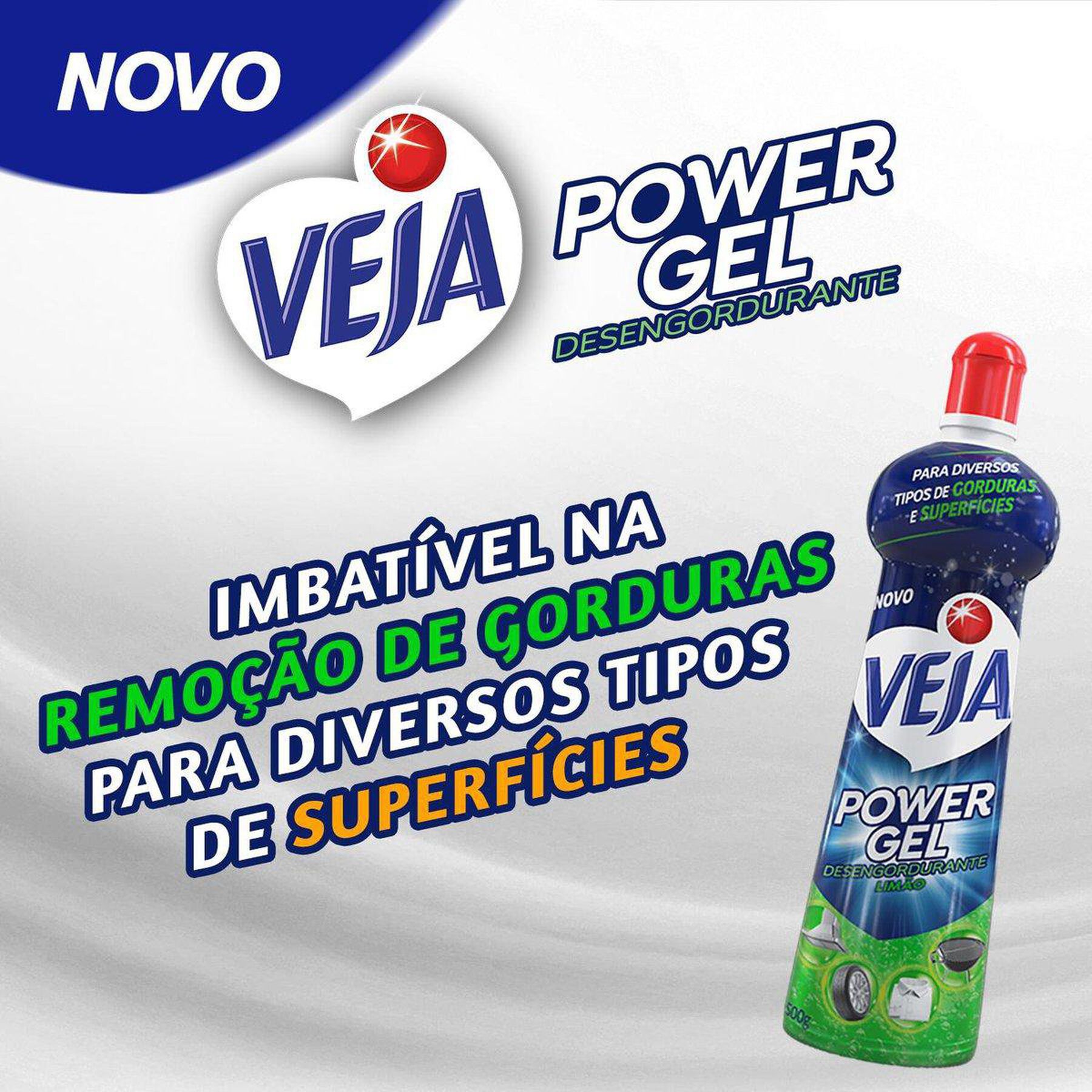 Limpador Desengordurante Limão Veja Power Gel Squeeze 500ml