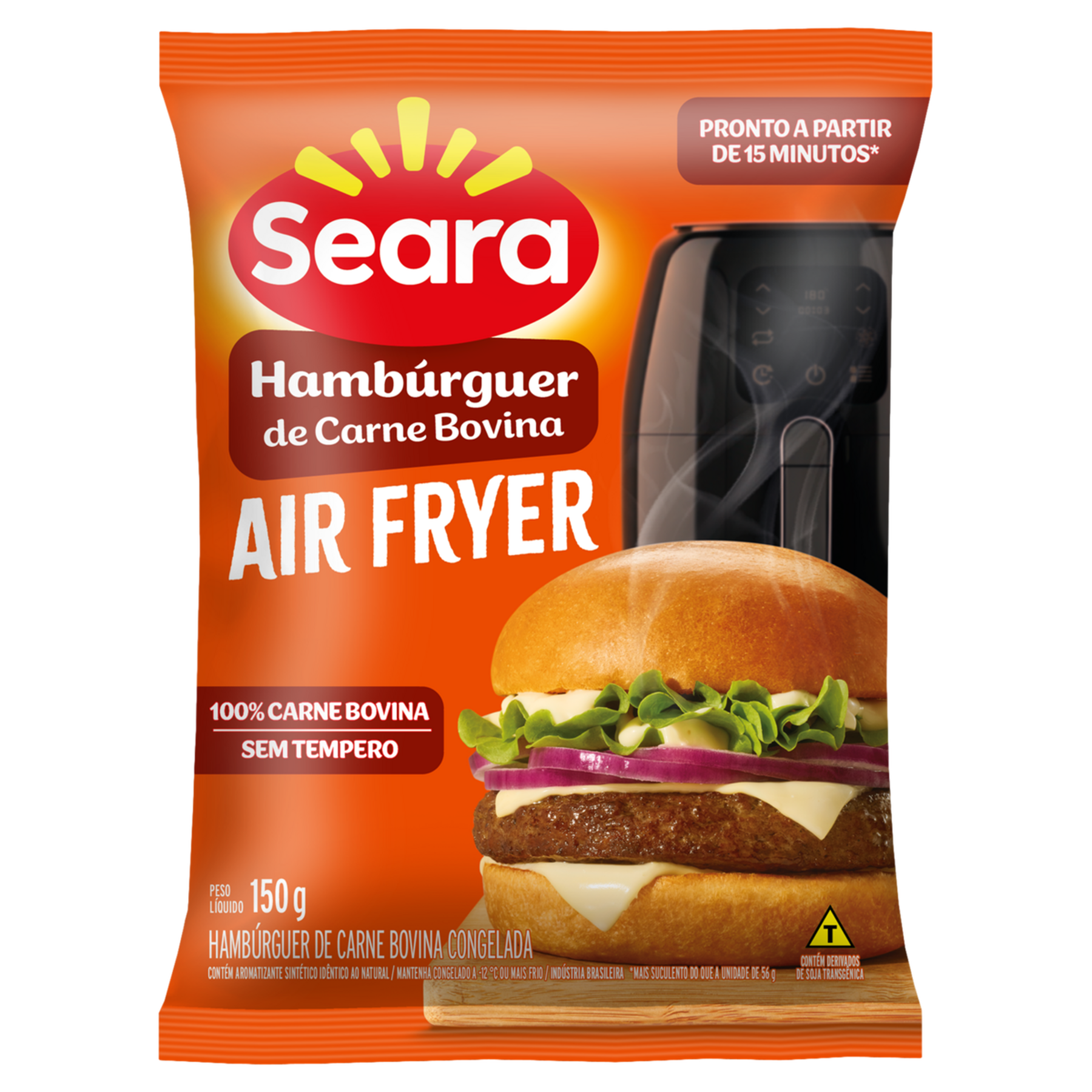 Hambúrguer de Carne Bovina Air Fryer Seara Pacote 150g