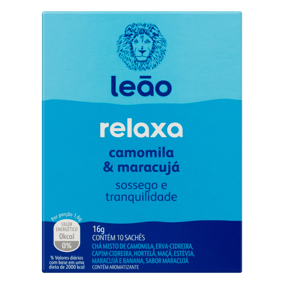 Ch&aacute; Camomila e Maracuj&aacute; Relaxa Le&atilde;o Caixa 16g&nbsp;