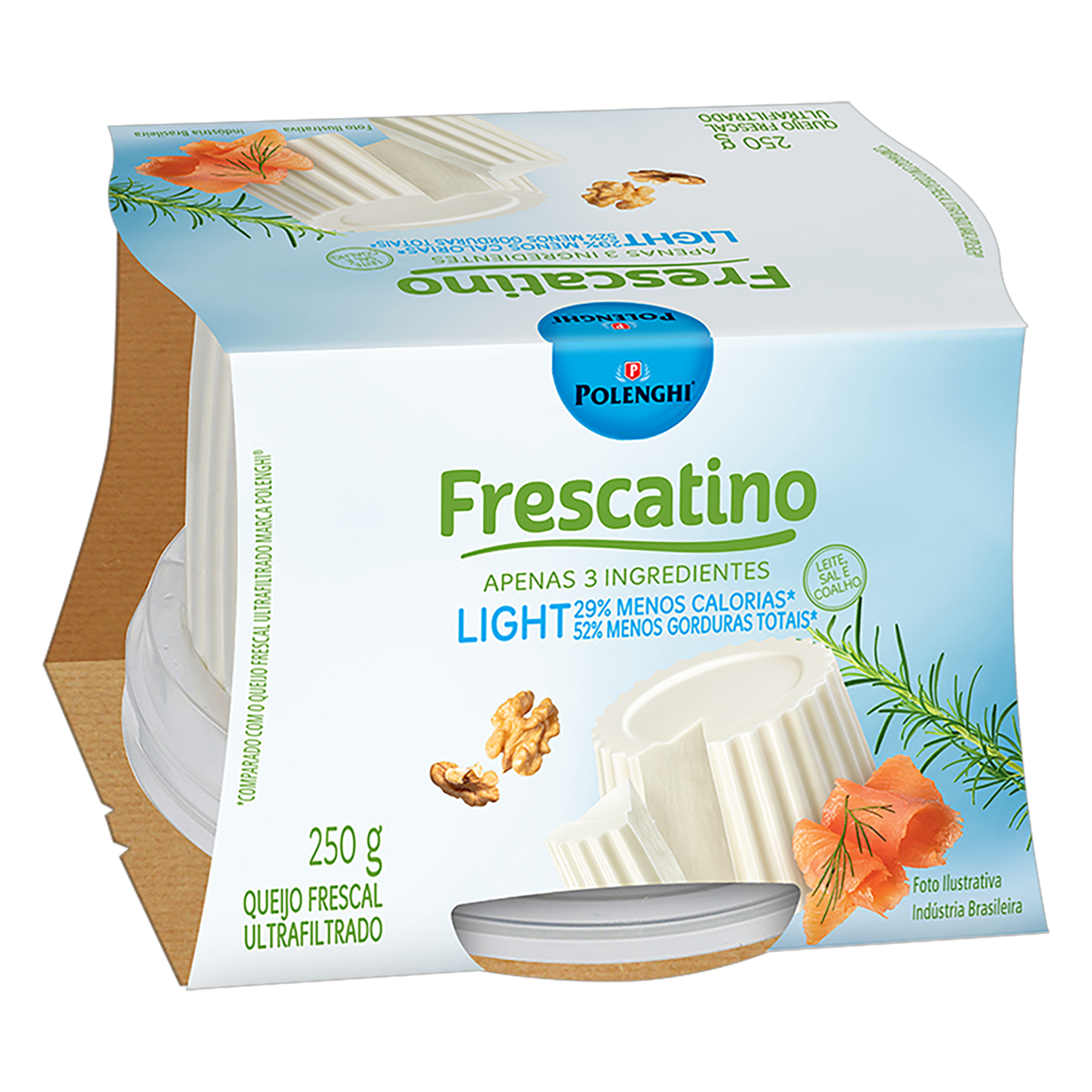 Queijo Frescal Ultrafiltrado Light Polenghi Frescatino Pote 250g