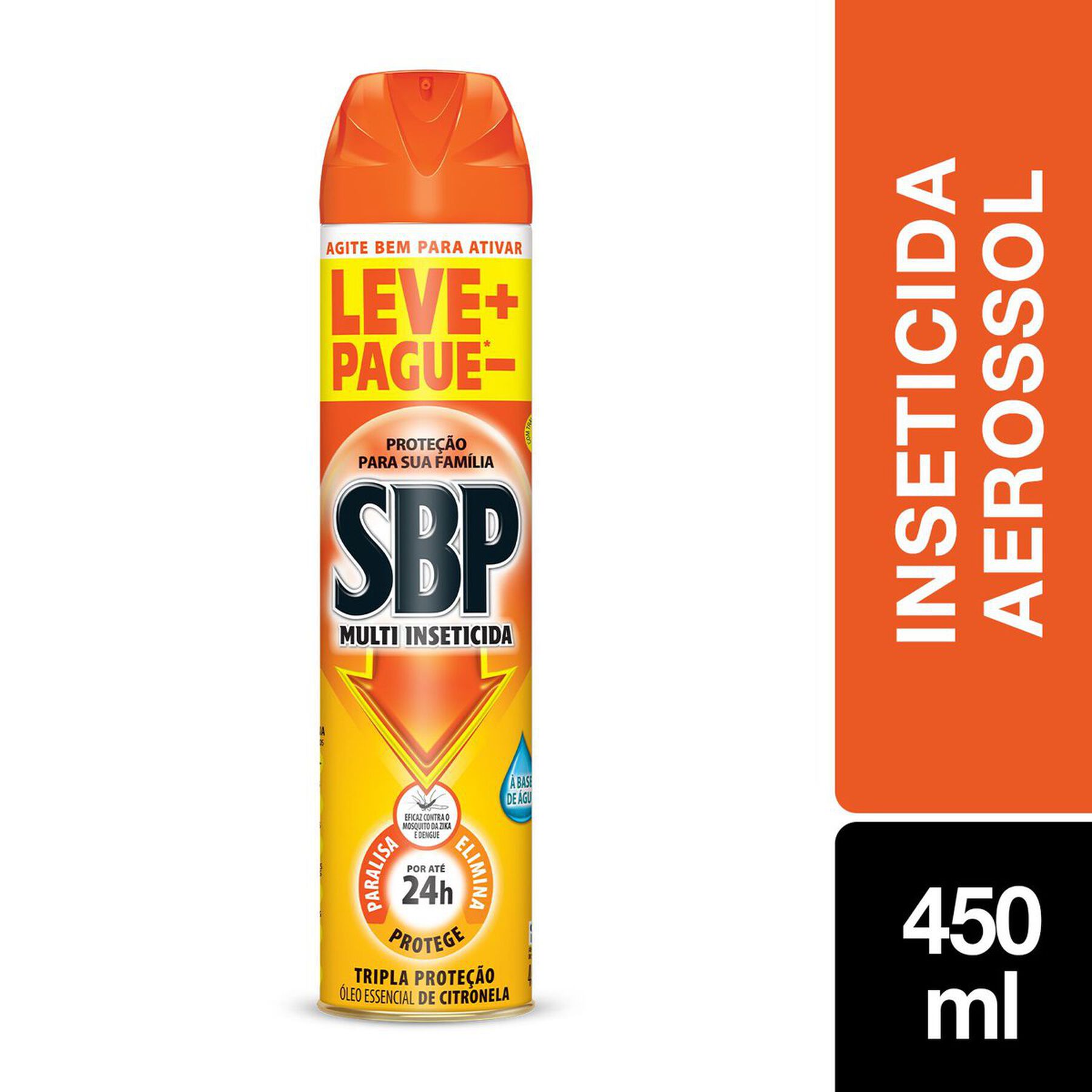 Multi-Inseticida Aerossol Óleo de Citronela SBP Frasco 450ml Grátis 150ml