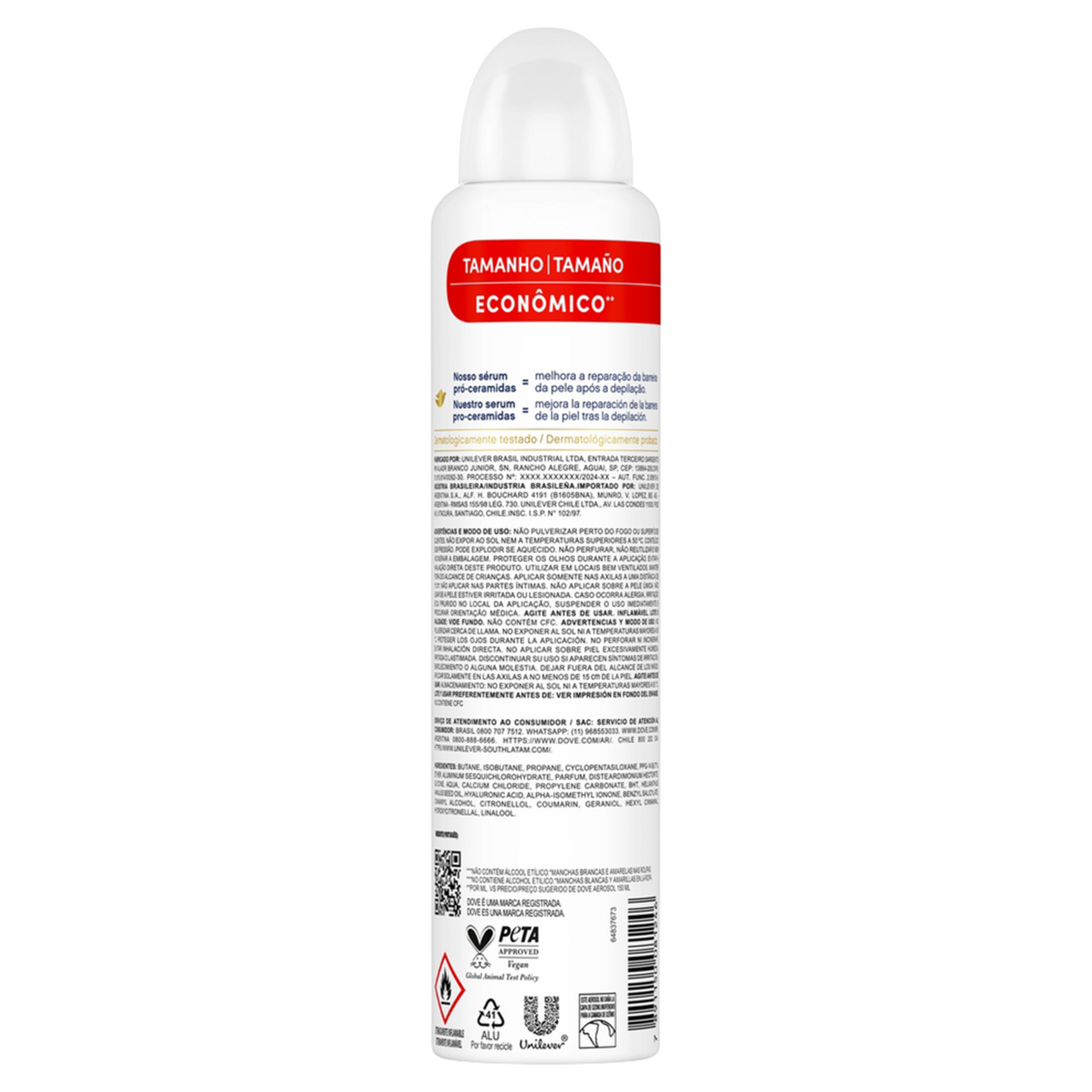 Antitranspirante Aerossol Violeta & Fr&eacute;sia Branca Dove Invisible Care 250ml Spray Tamanho Econ&ocirc;mico