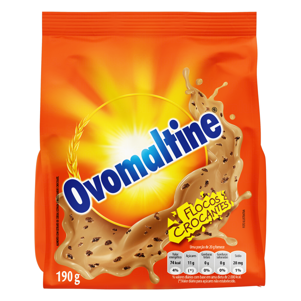 Achocolatado Flocos Crocantes Ovomaltine Sach&ecirc; 190g