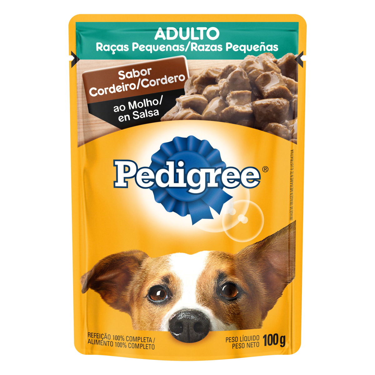 Alimento para C&atilde;es Adultos Ra&ccedil;as Pequenas Cordeiro ao Molho Pedigree Vital Pro Sach&ecirc; 100g