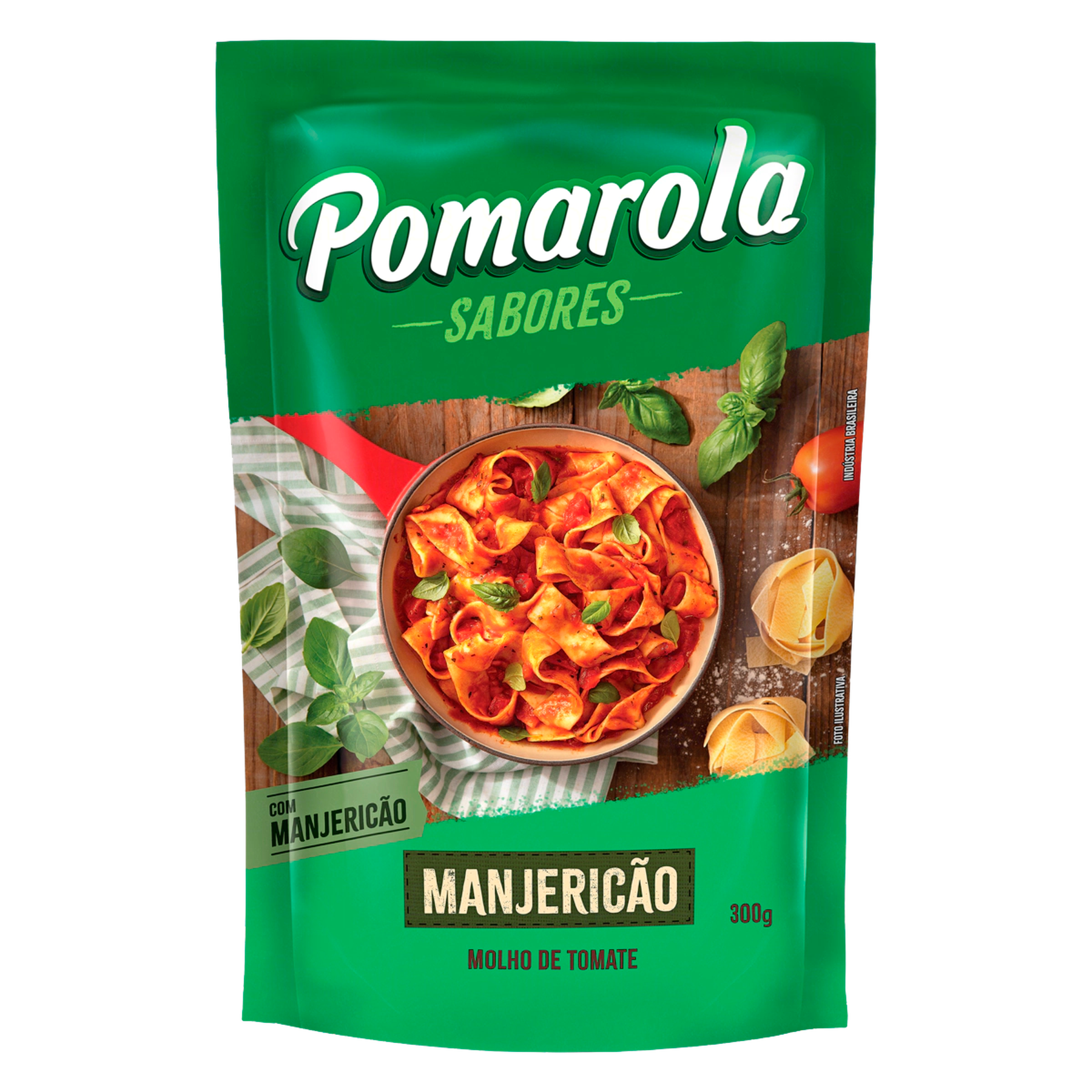 Molho de Tomate Pomarola Manjericão Sachê 300g