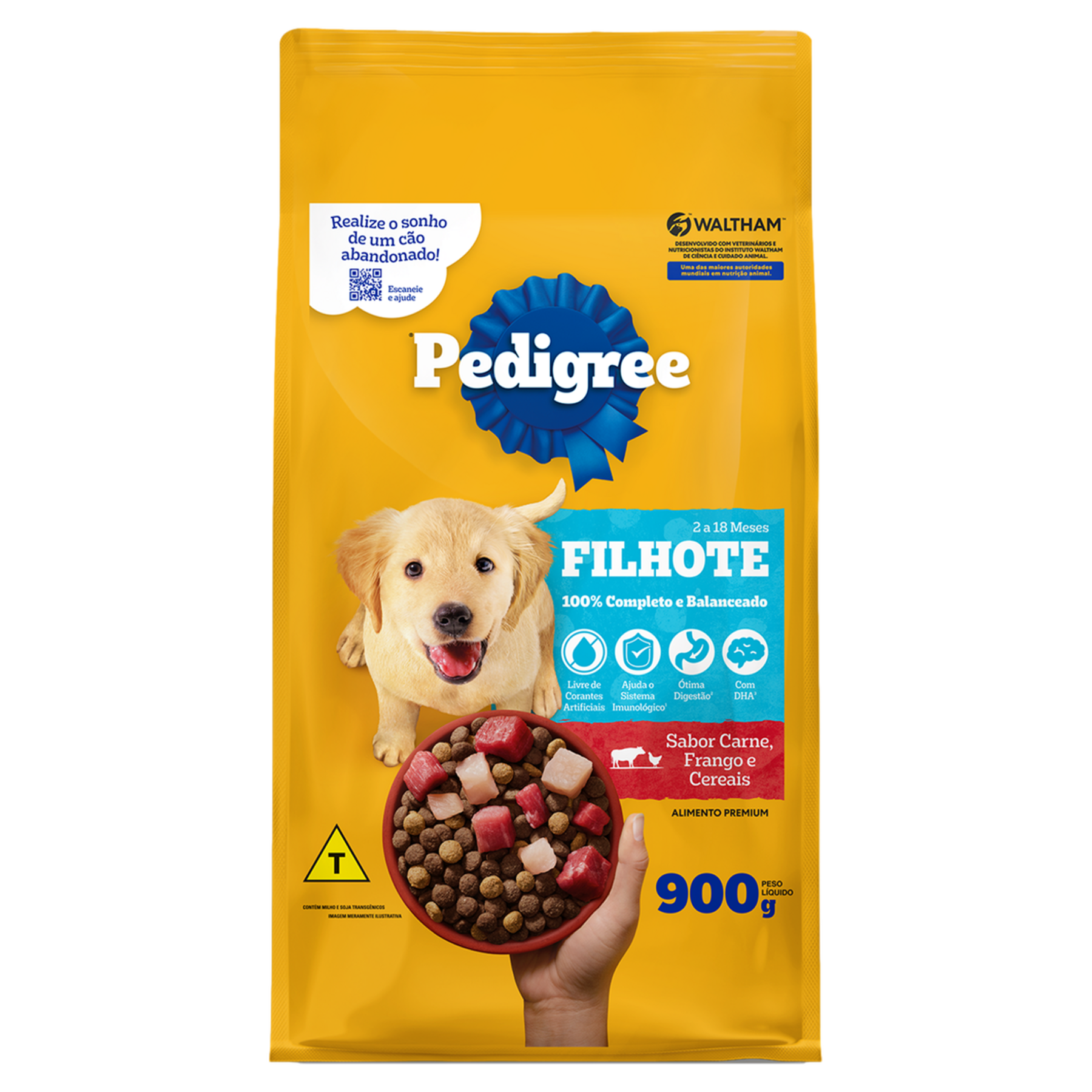 Alimento para Cães Filhotes Carne, Frango e Cereais Pedigree Pacote 900g