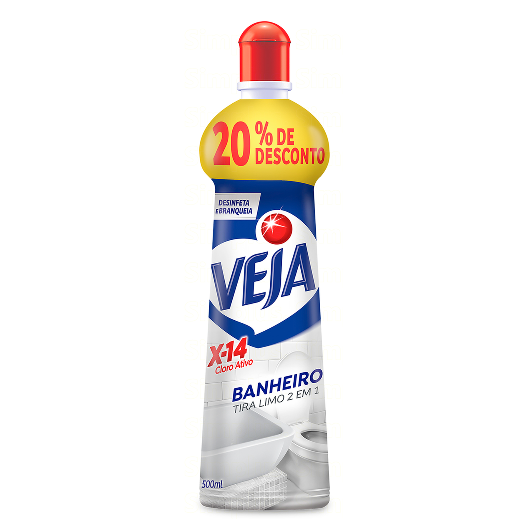 Desinfetante Banheiro Tira-Limo Veja X-14 Squeeze 500ml Gr&aacute;tis 20% de Desconto&nbsp;