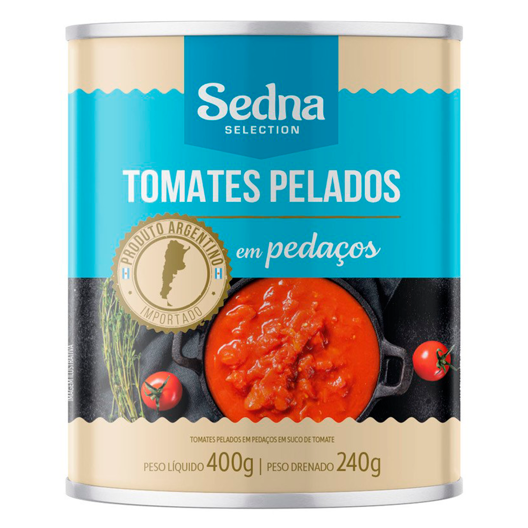 Tomates Pelados em Peda&ccedil;os Sedna Lata 400g