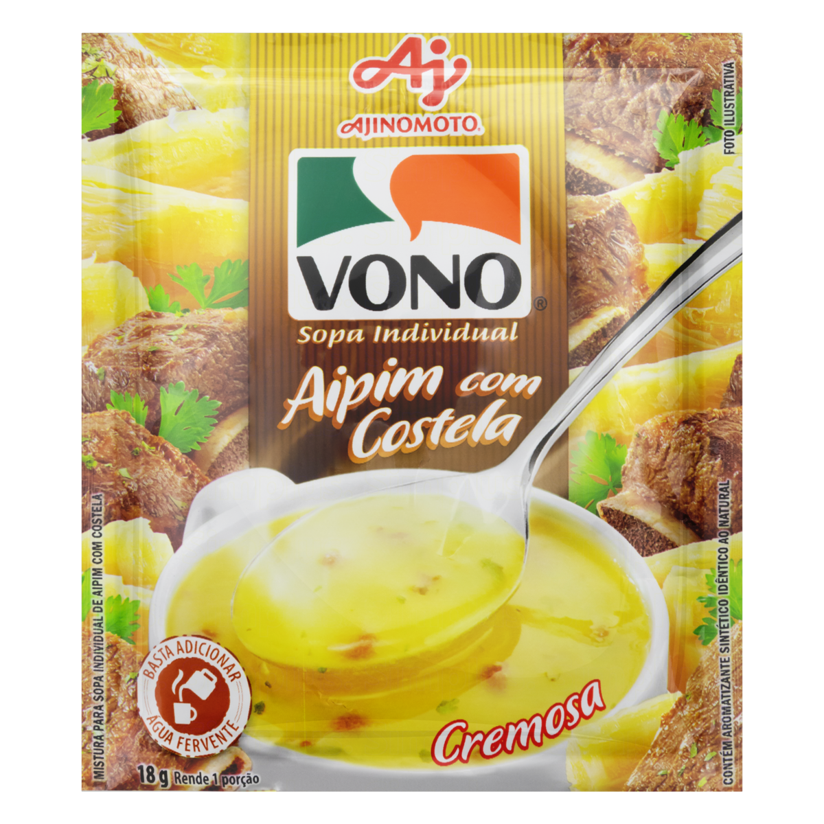 Sopa Individual Cremosa Aipim com Costela Vono Sach&ecirc; 18g&nbsp;