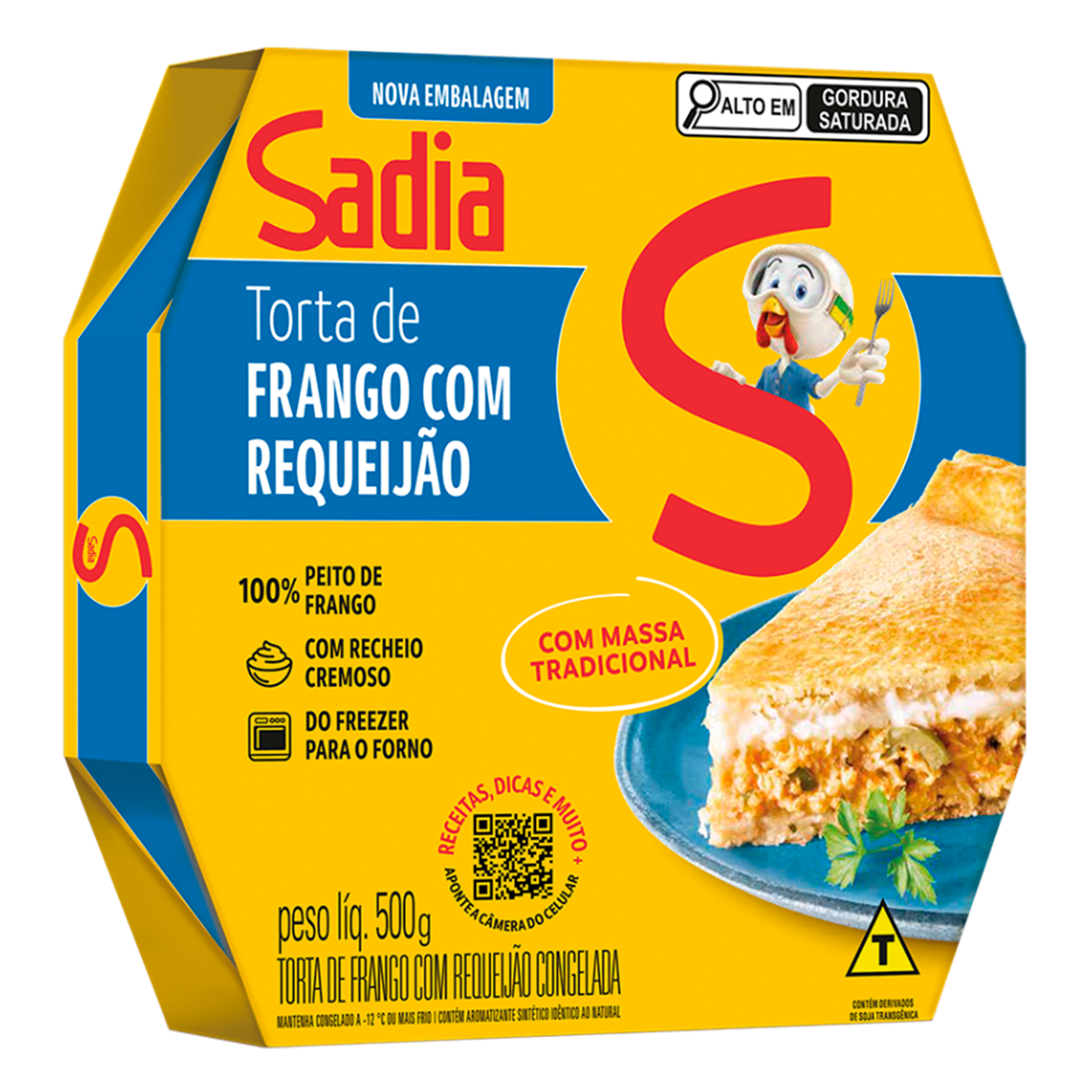 Torta Frango e Requeijão Sadia Caixa 500g