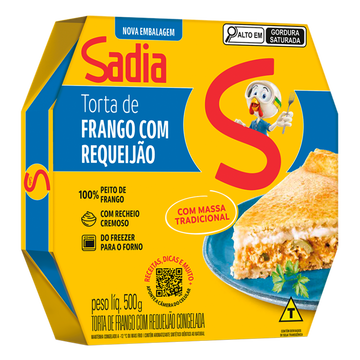 Torta Frango e Requeijão Sadia Caixa 500g