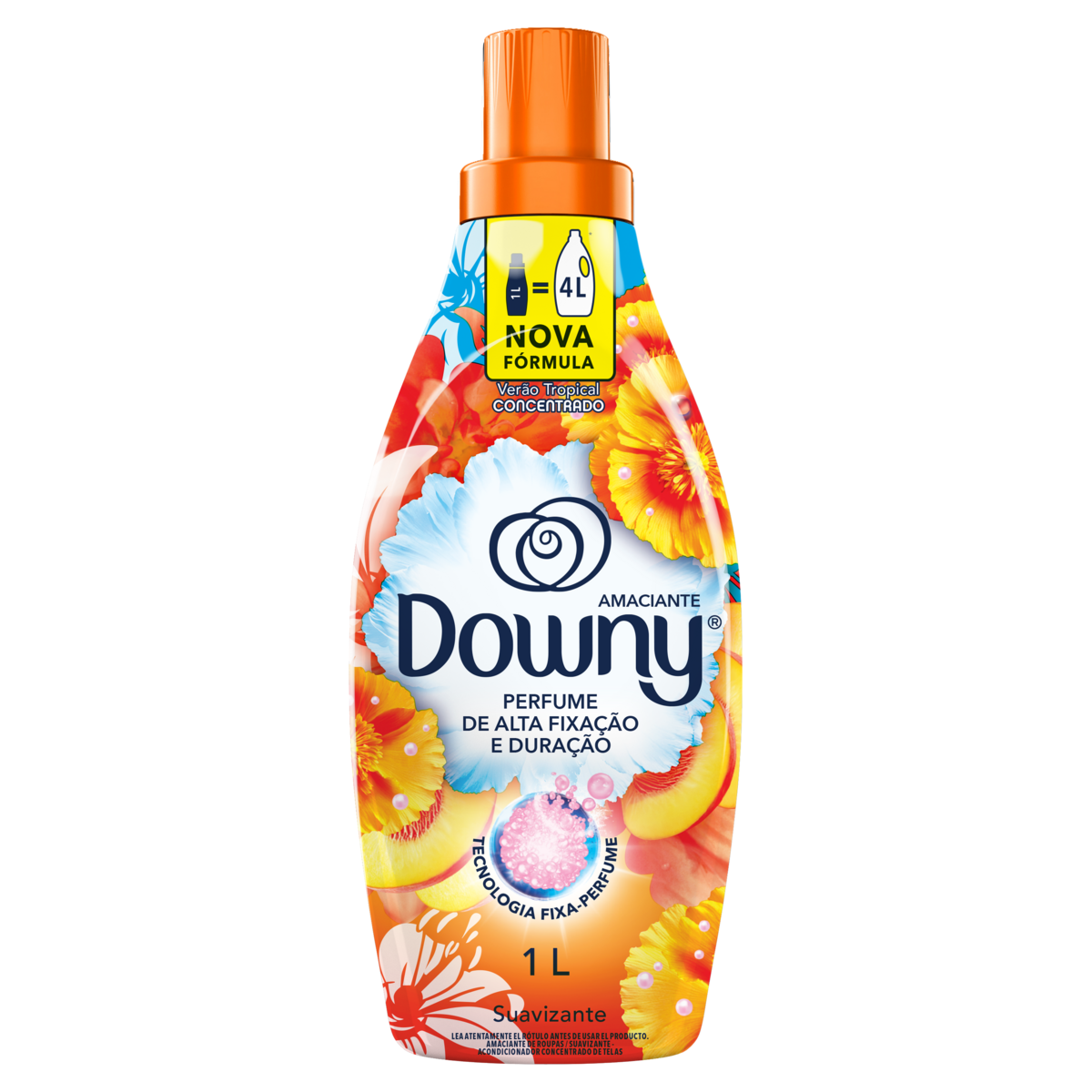 Amaciante de Roupa Concentrado Ver&atilde;o Tropical Downy Frasco 1l