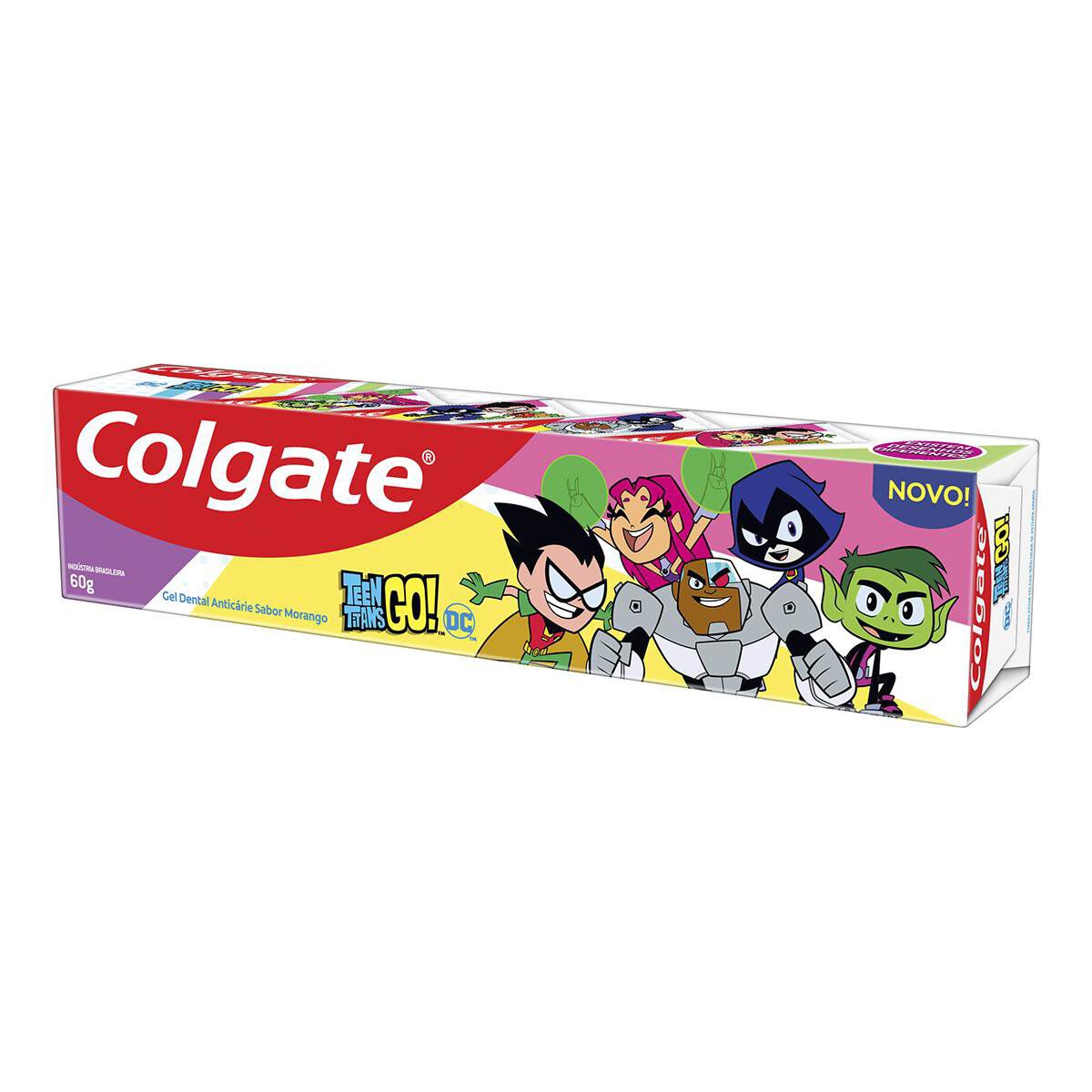 Gel Dental Infantil Morango Teen Titans Go! Colgate Caixa 60g