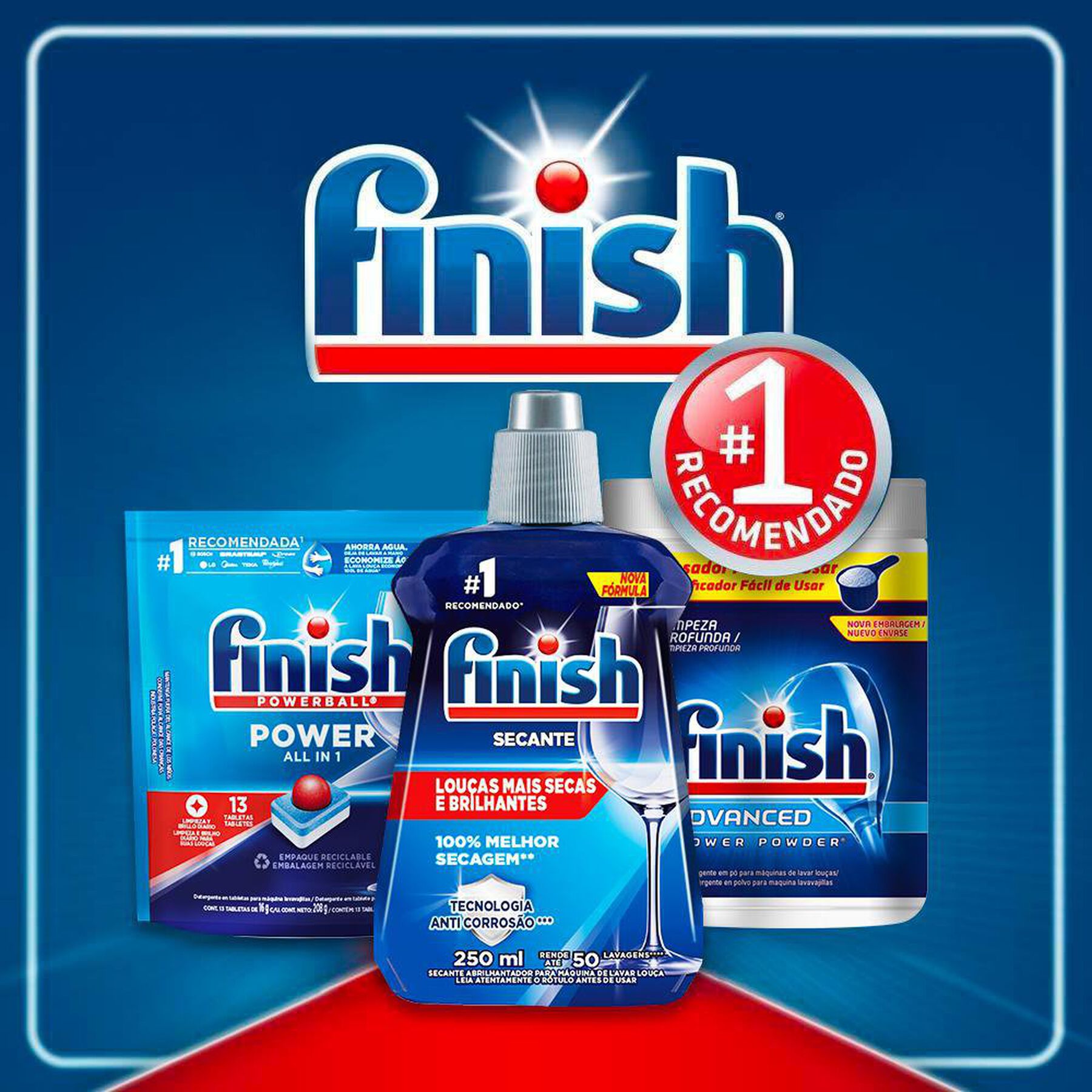 Secante Abrilhantador para M&aacute;quina de Lavar Lou&ccedil;as Finish Frasco 250ml