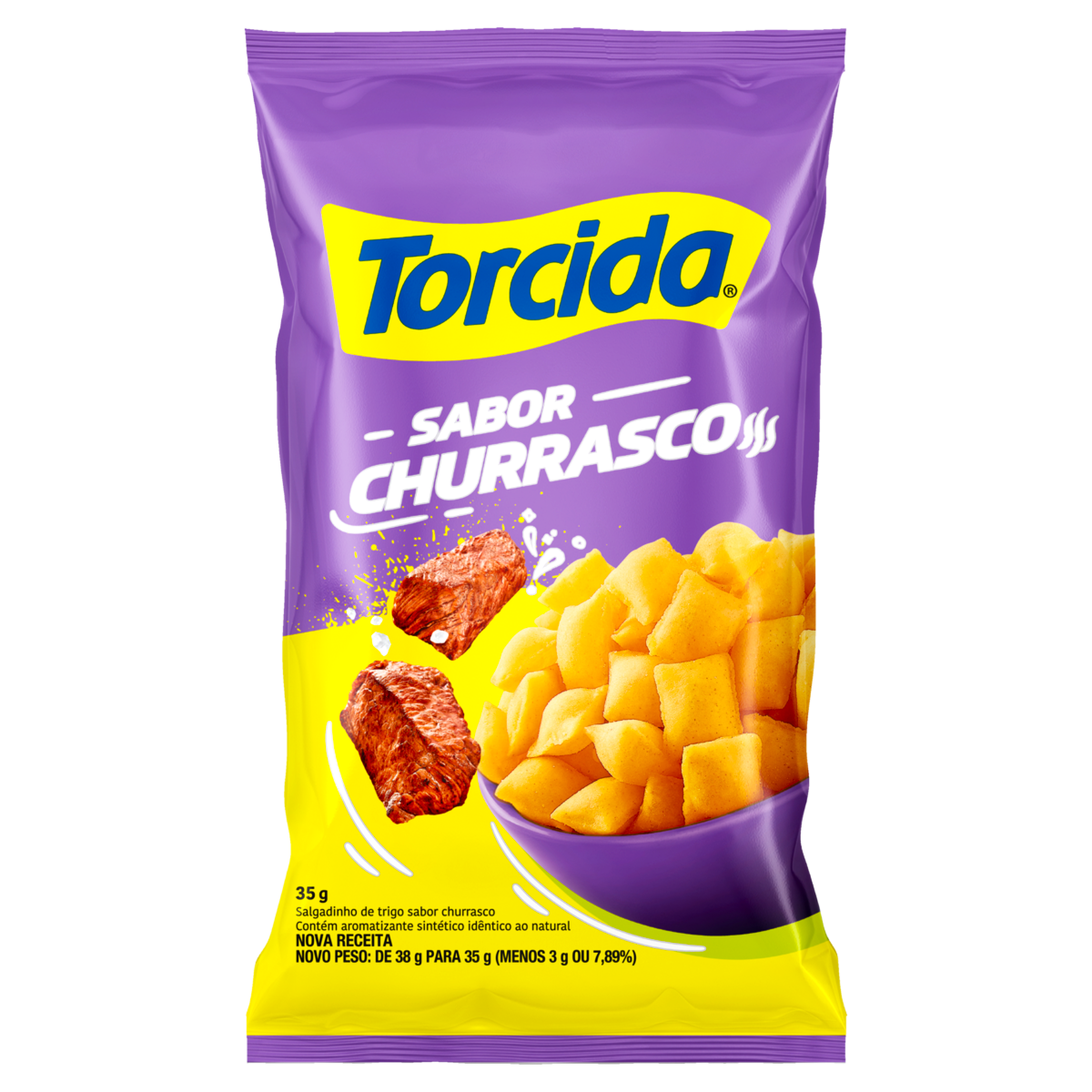 Salgadinho de Trigo Churrasco Torcida Pacote 35g
