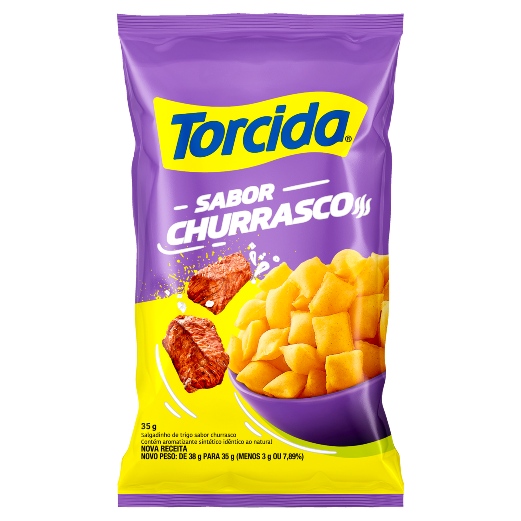 Salgadinho de Trigo Churrasco Torcida Pacote 35g