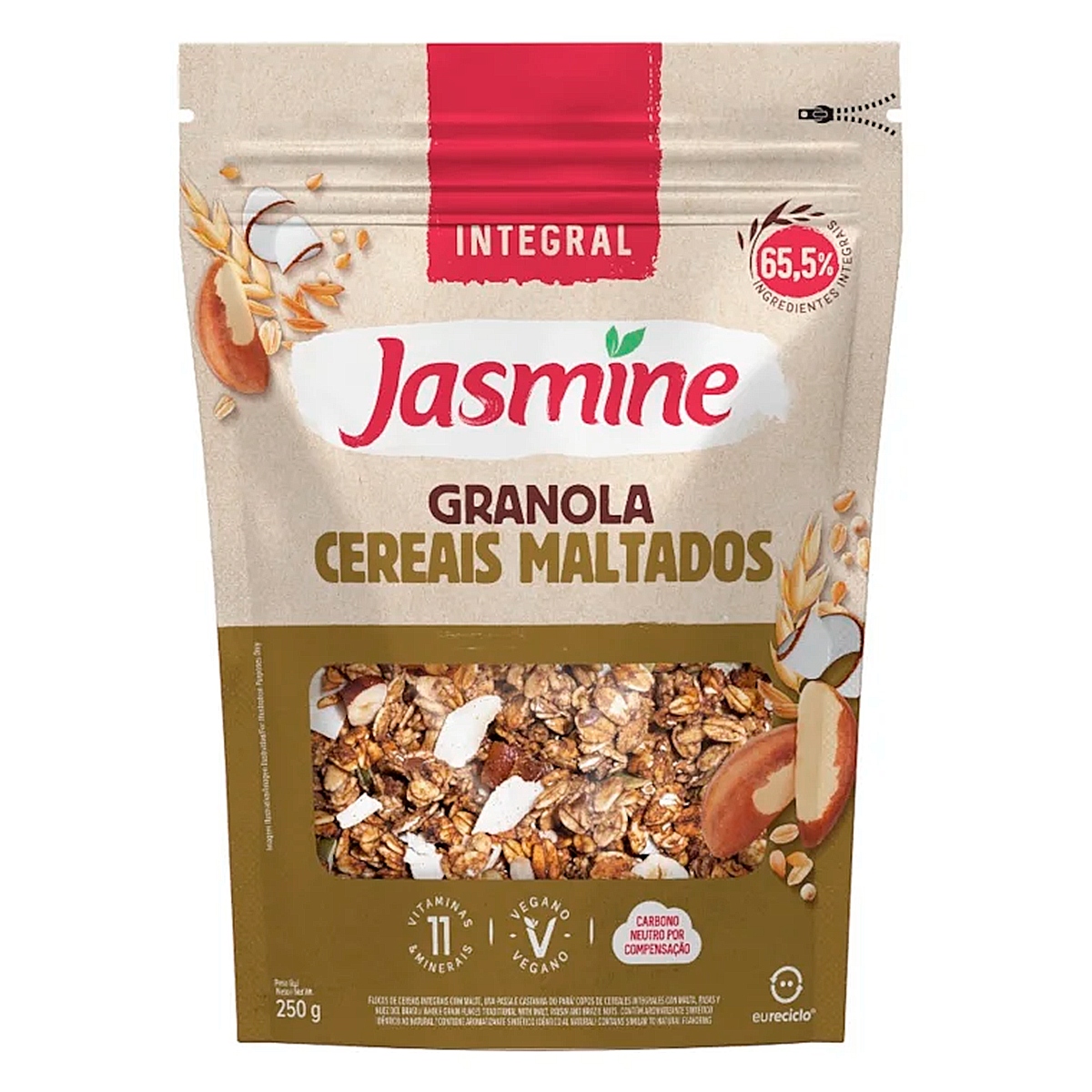 Granola Cereais Maltados Integral Jasmine Pouch 250g
