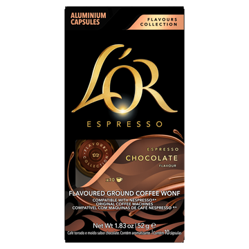 Café em Cápsula Torrado e Moído Espresso Chocolate L'or Caixa C/10 Unidades