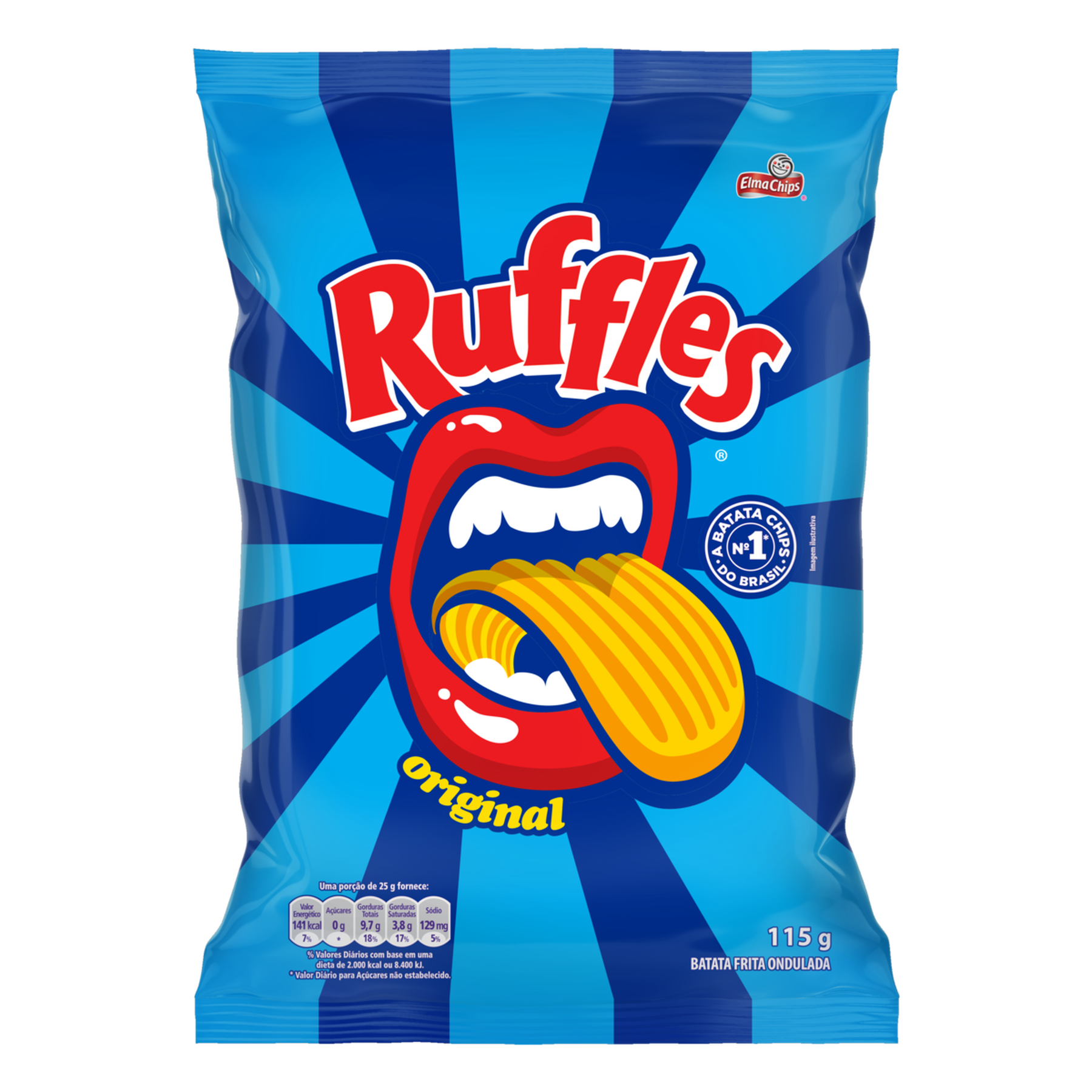 Batata Frita Ondulada Original Elma Chips Ruffles Pacote 115g
