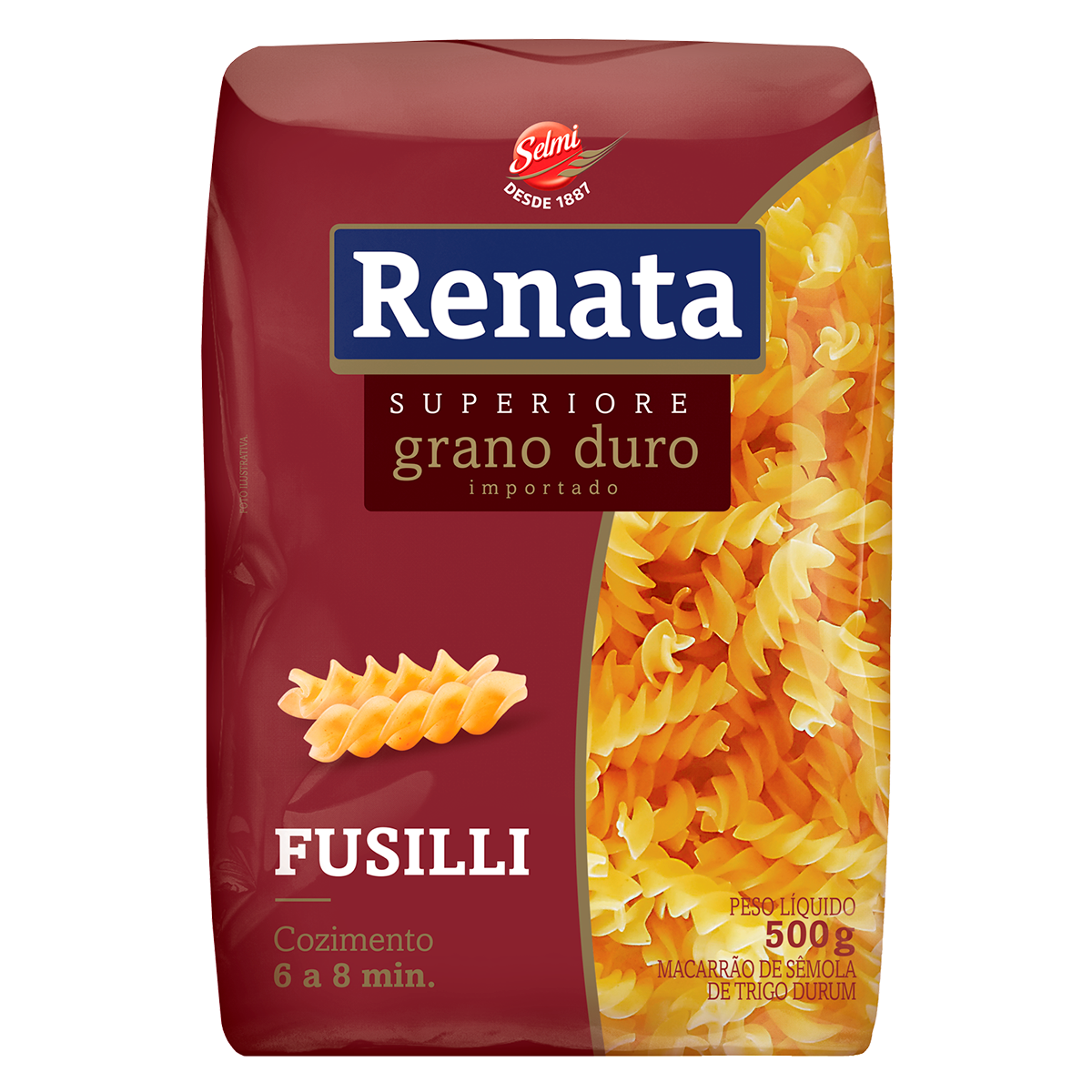 Macarr&atilde;o de S&ecirc;mola de Trigo Grano Duro Fusilli Renata Superiore 500g