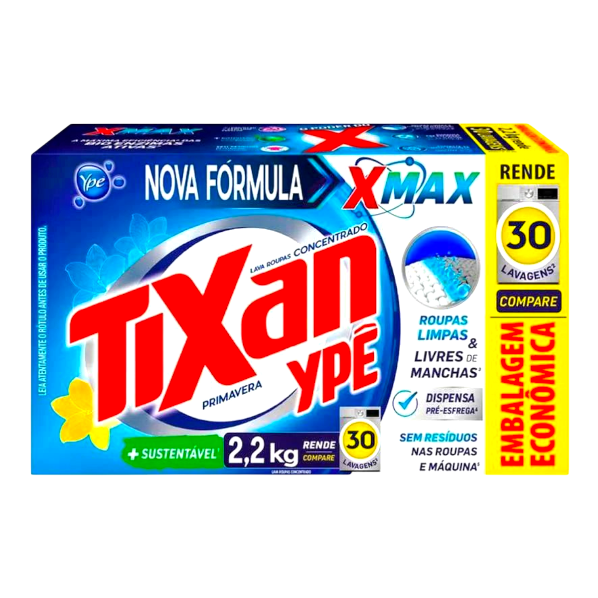 Sab&atilde;o em P&oacute; Concentrado Primavera Tixan Yp&ecirc; Caixa 2,2kg - Embalagem Econ&ocirc;mica