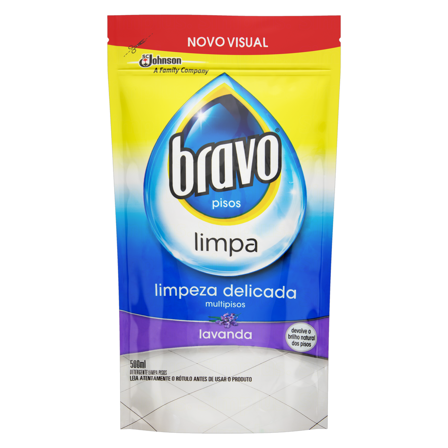 Detergente Limpa-Pisos Lavanda Bravo Sachê 500ml Refil