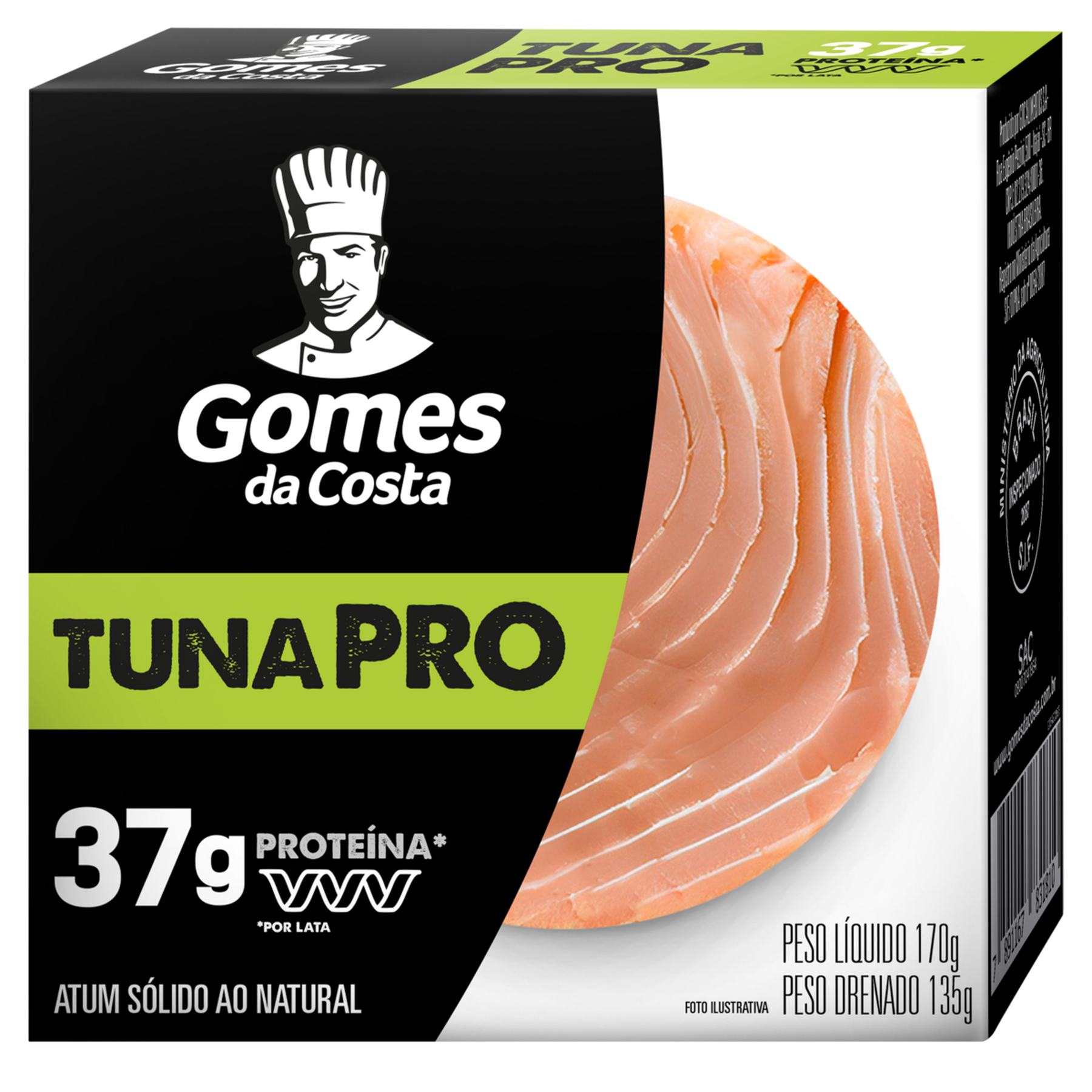 Atum S&oacute;lido ao Natural Tuna Pro Gomes da Costa Caixa 135g