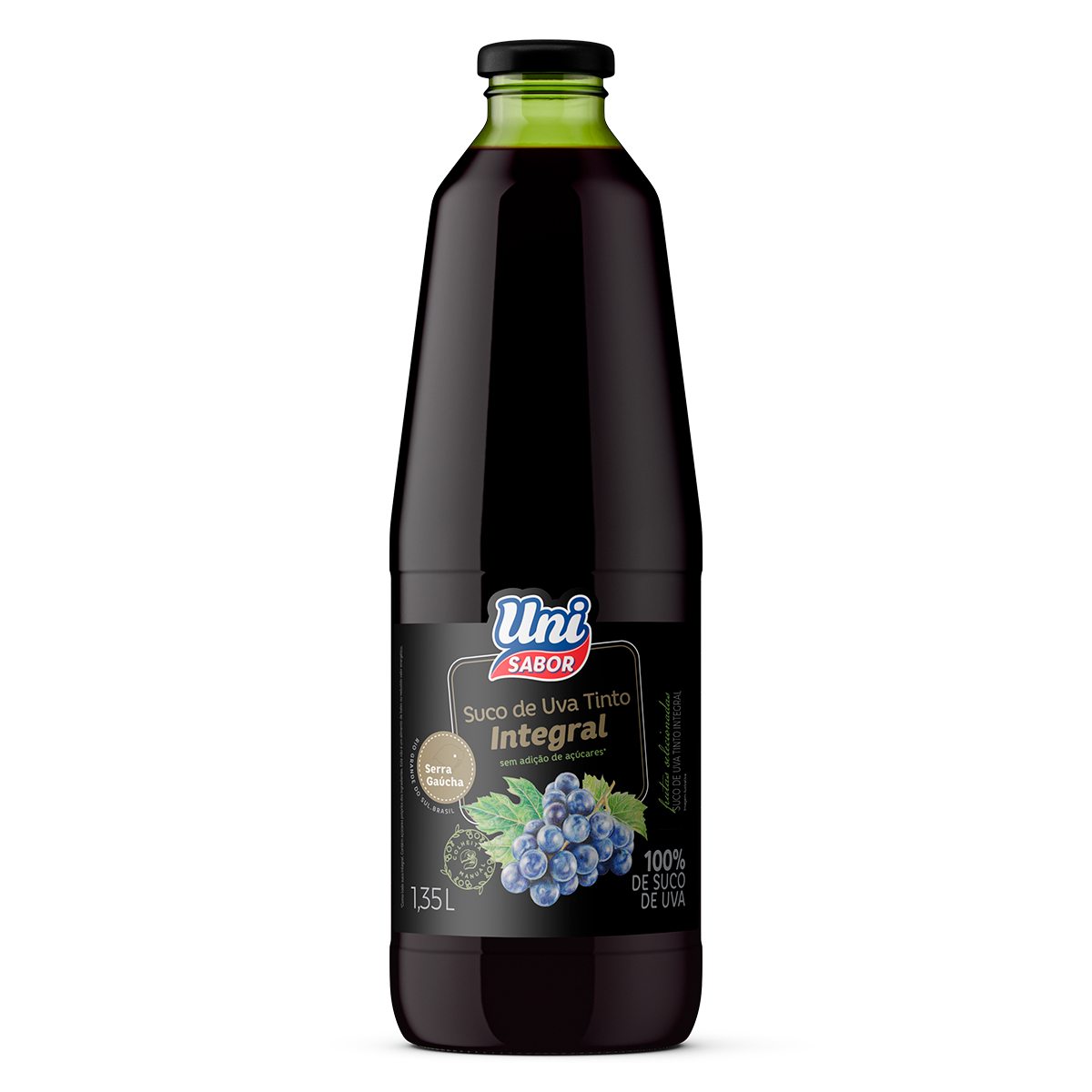 Suco de Uva Integral Tinto Uni Sabor Garrafa 1,35l