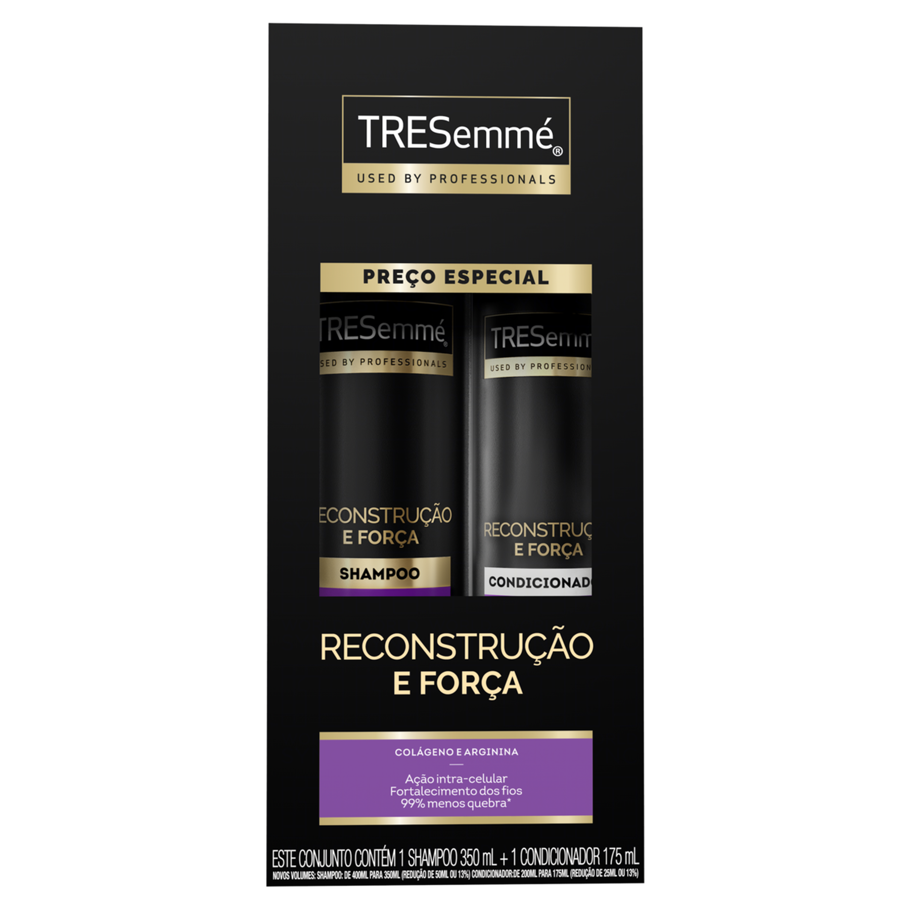 Shampoo 350ml + Condicionador 175ml Reconstrução e Força Tresemmé