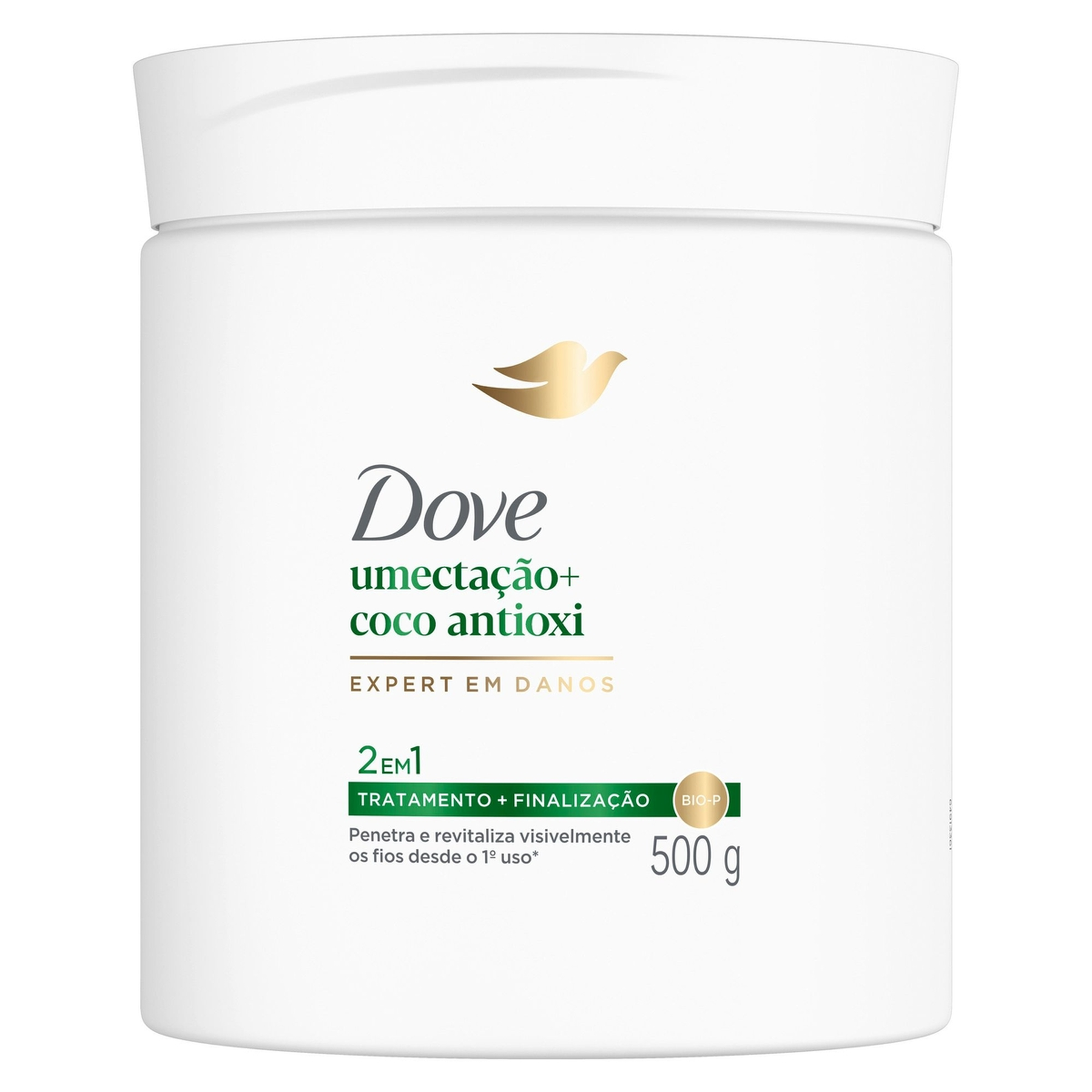 M&aacute;scara 2 em 1 Umecta&ccedil;&atilde;o + Coco Antioxi Dove Pote 500g&nbsp;