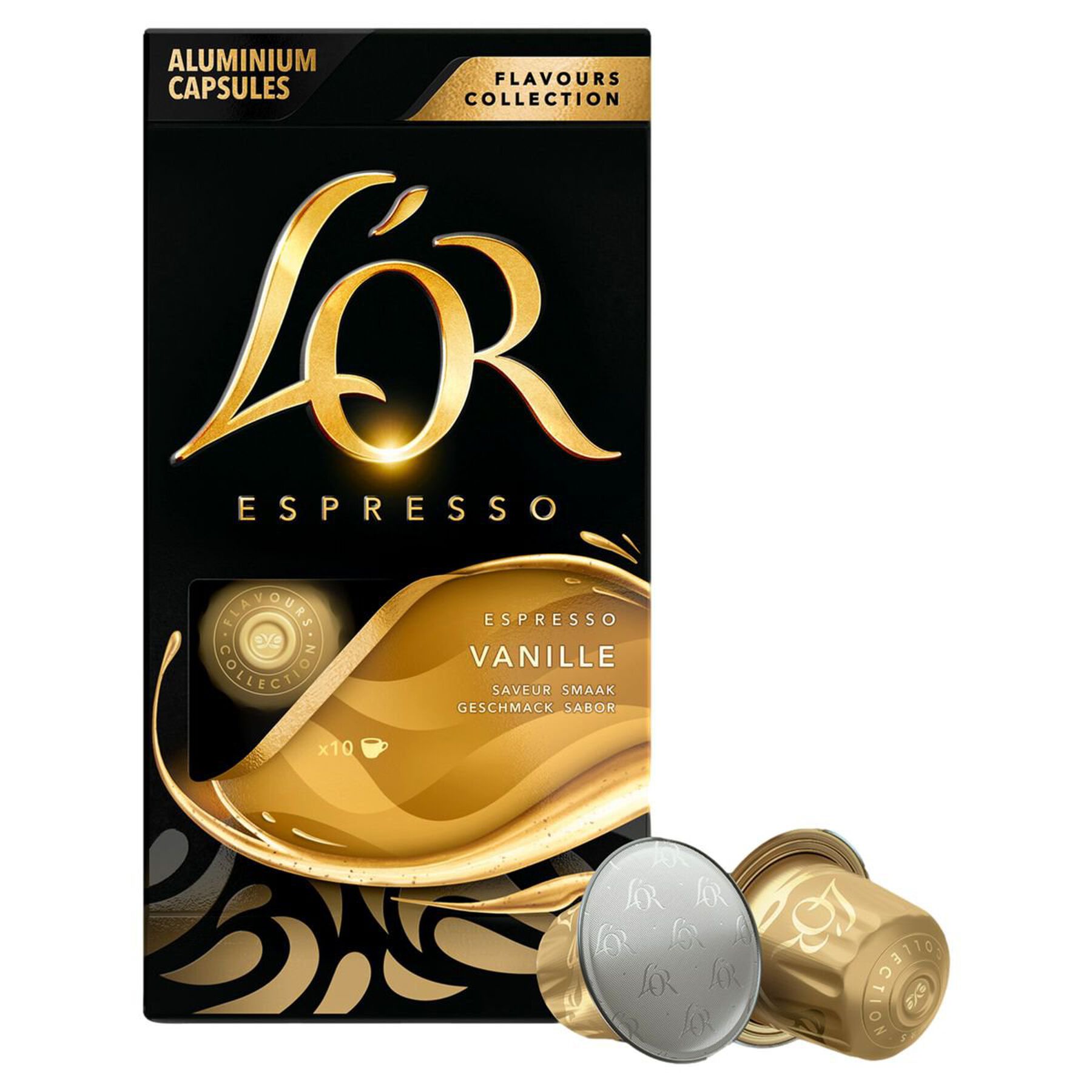 Caf&eacute; em C&aacute;psula Torrado e Mo&iacute;do Espresso Baunilha L'or Flavours Collection Caixa 52g 10 Unidades