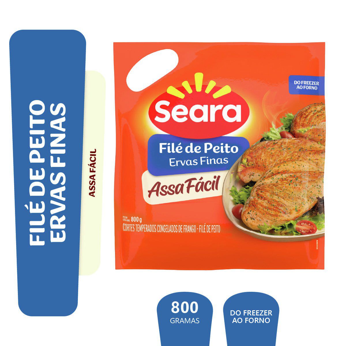 Fil&eacute; de peito temperado Seara Assa F&aacute;cil 800g