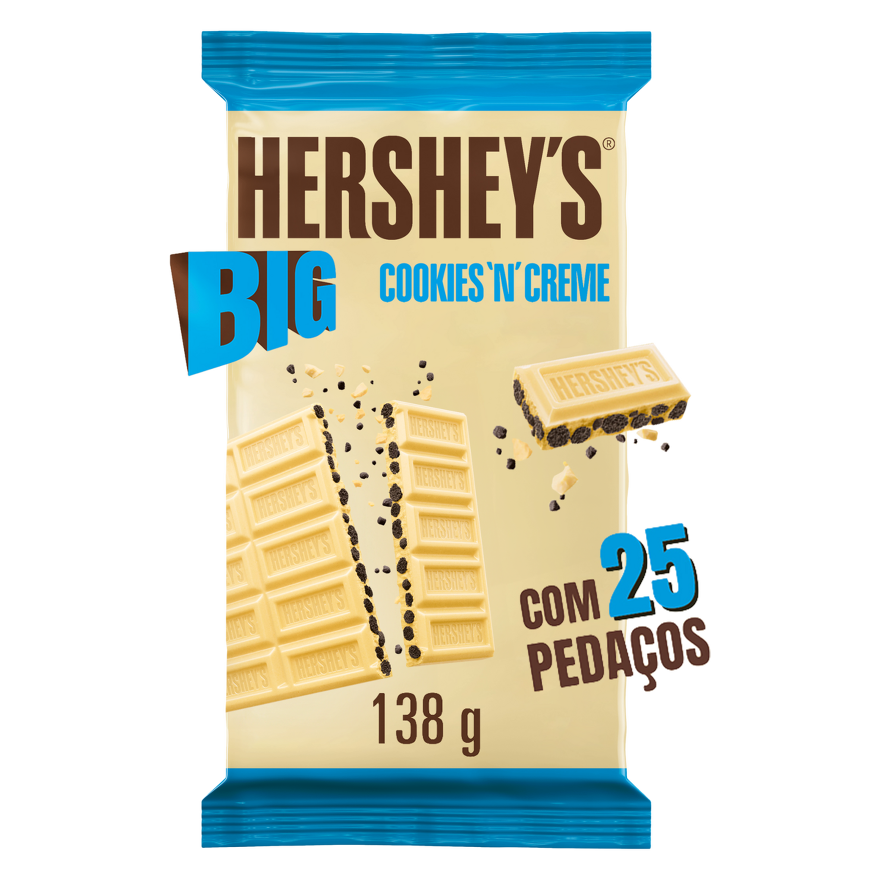 Chocolate Branco Cookies 'n' Creme Hershey's Big Pacote 138g