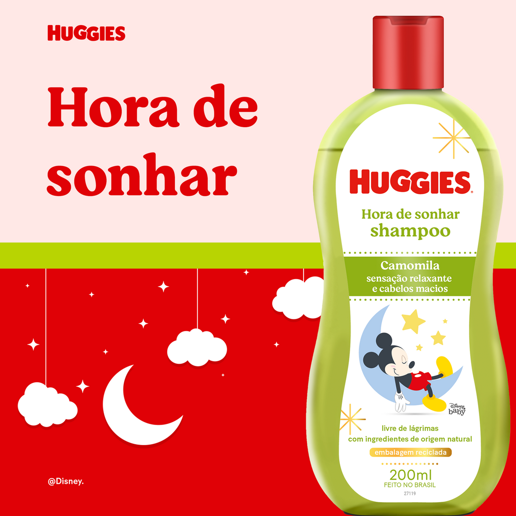 Shampoo Infantil Chá de Camomila Huggies Frasco 200ml