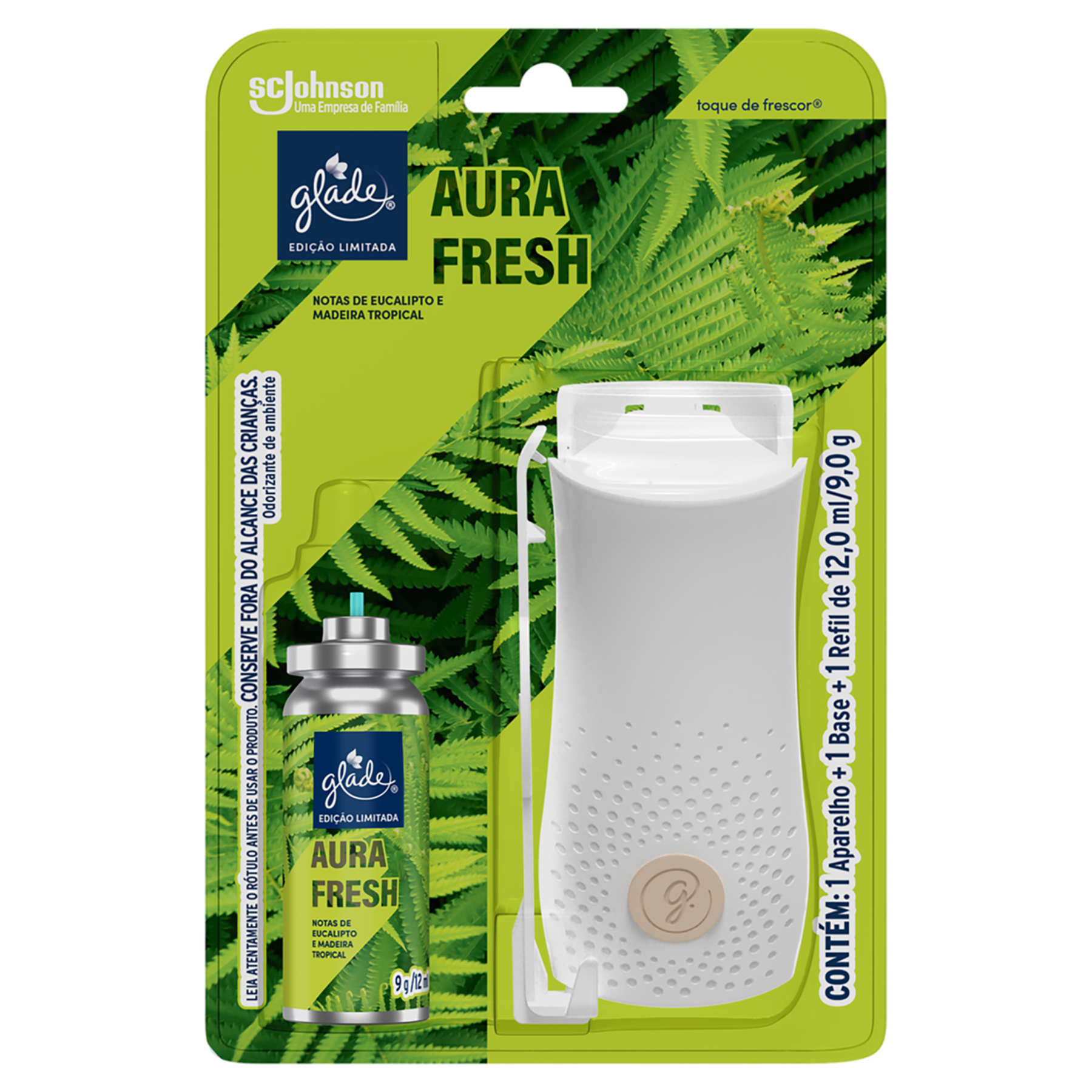 Aparelho e Odorizador de Ambiente Aura Fresh Glade Toque de Frescor Blister 12ml