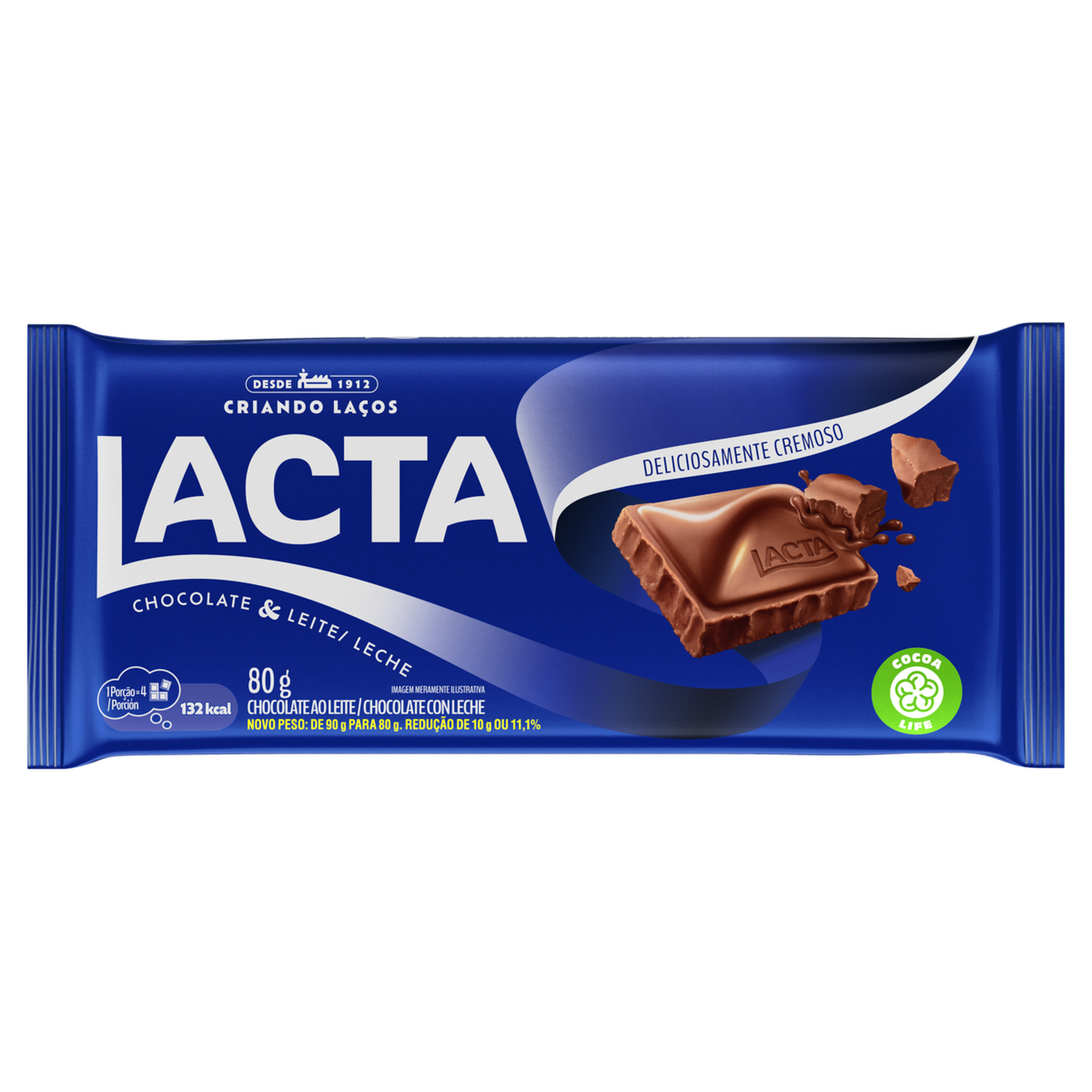 Chocolate ao Leite Lacta Pacote 80g