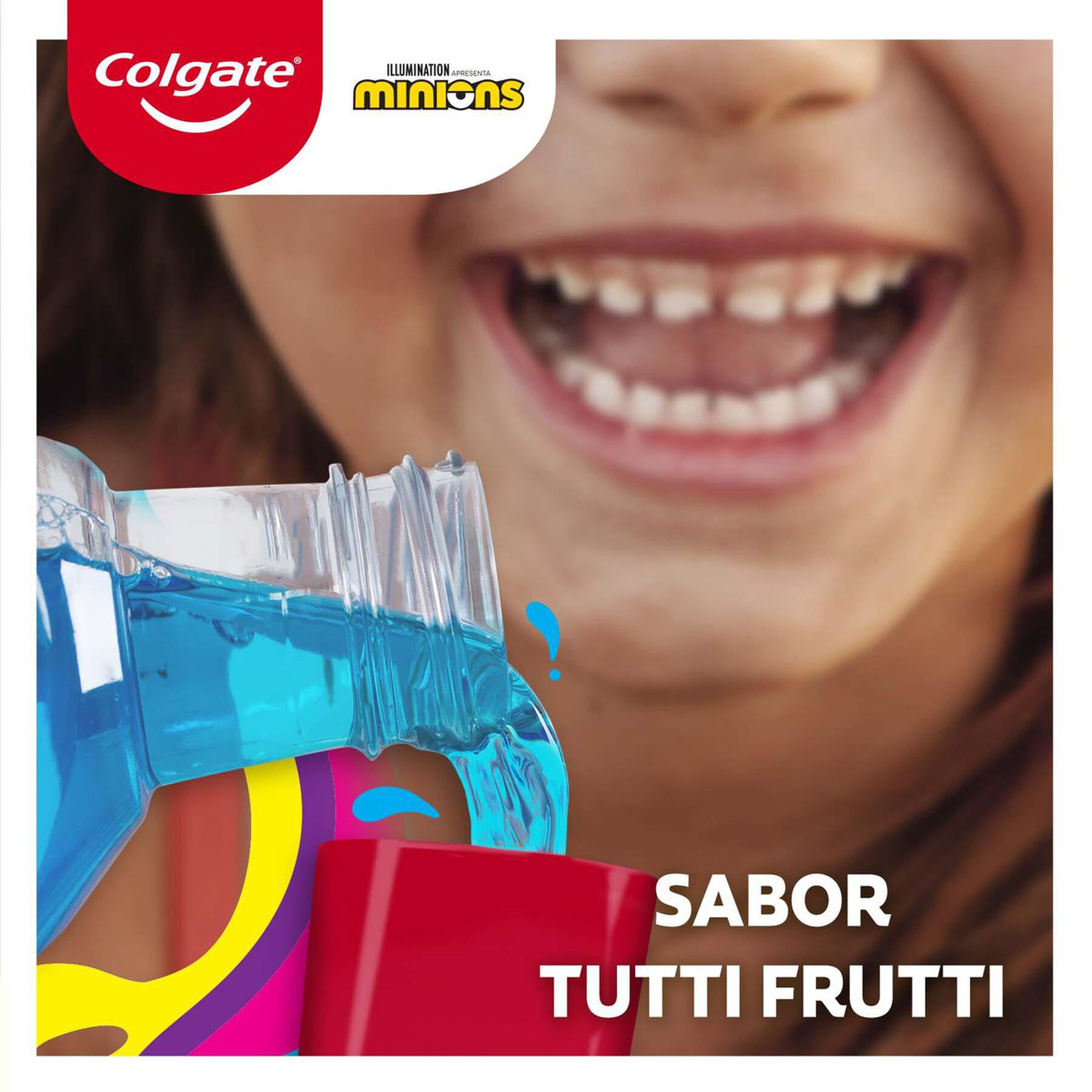 Enxaguante Bucal Zero &Aacute;lcool Tutti Frutti Minions Plax Kids Colgate Frasco 250ml&nbsp;&nbsp;