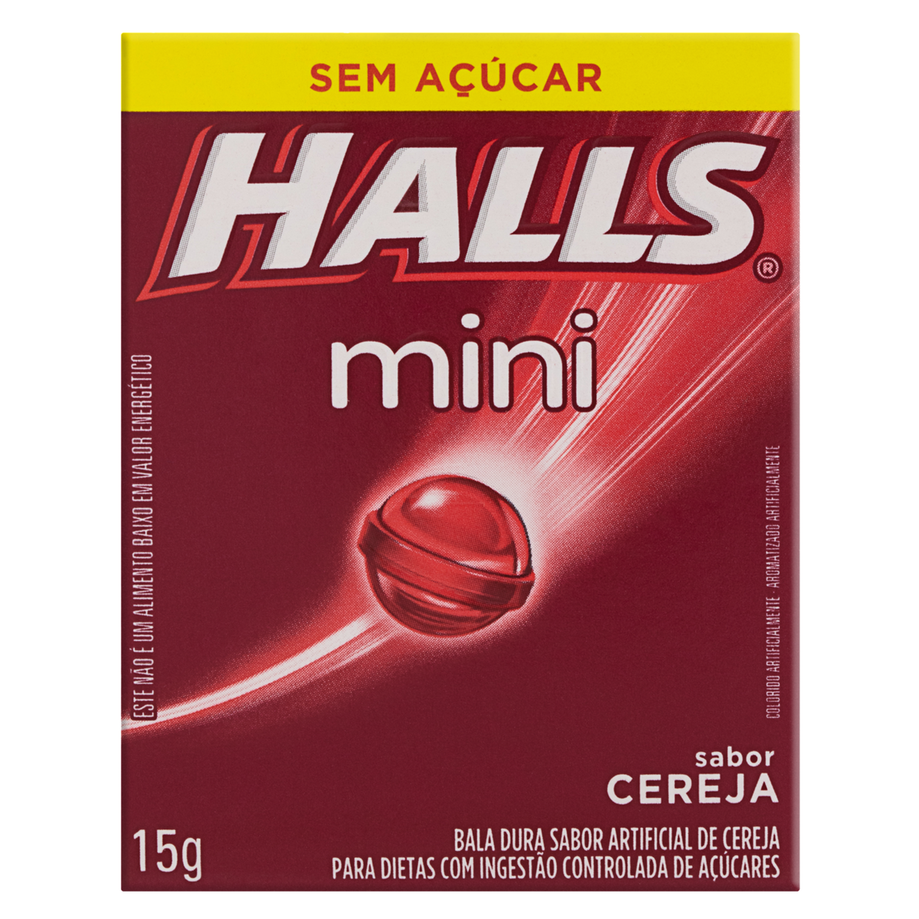 Bala Cereja Zero Açúcar Halls Mini Caixa 15g