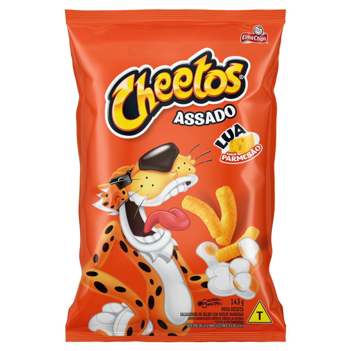 Salgadinho de Milho Lua Parmes&atilde;o Cheetos Elma Chips Pacote 143g