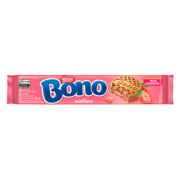 Biscoito Recheio Morango Bono Nestlé Pacote 90g