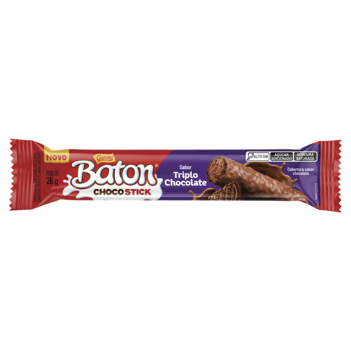 Chocolate ChocoStick Triplo Chocolate Garoto Baton Pacote 26g