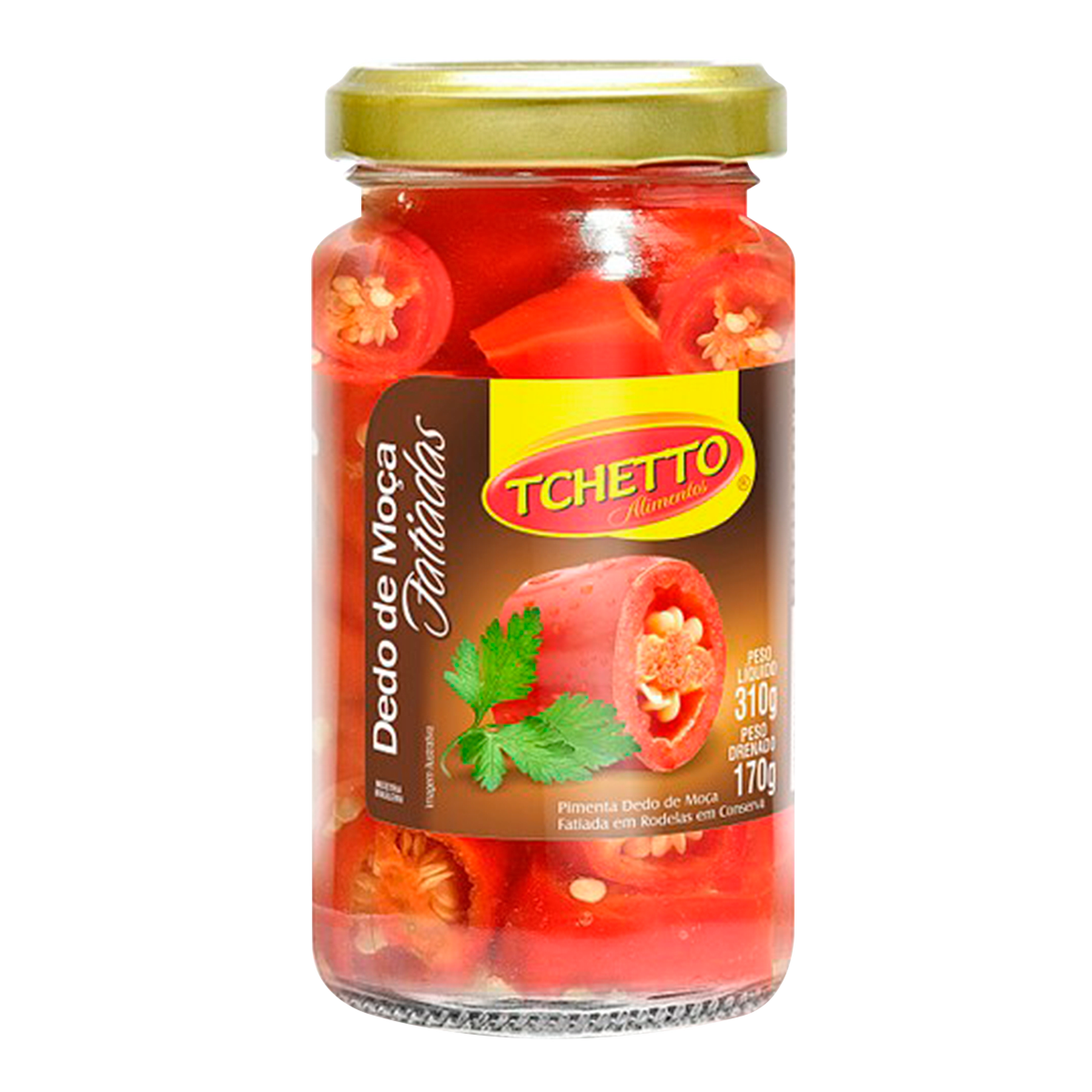 Pimenta Dedo de Mo&ccedil;a Fatiada Tchetto Vidro 330g