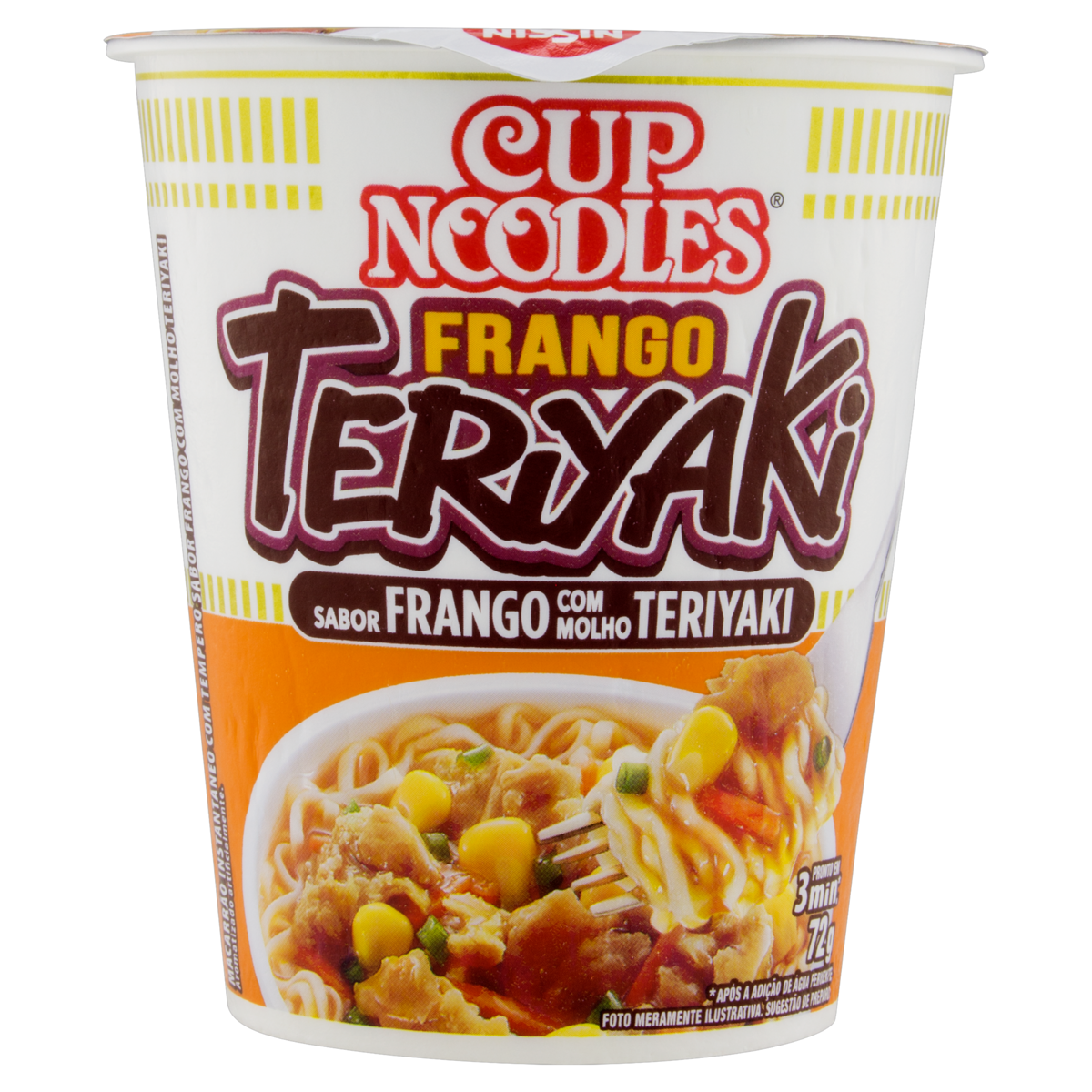 Macarr&atilde;o Instant&acirc;neo Frango com Molho Teriyaki Nissin Cup Noodles Copo 72g&nbsp;