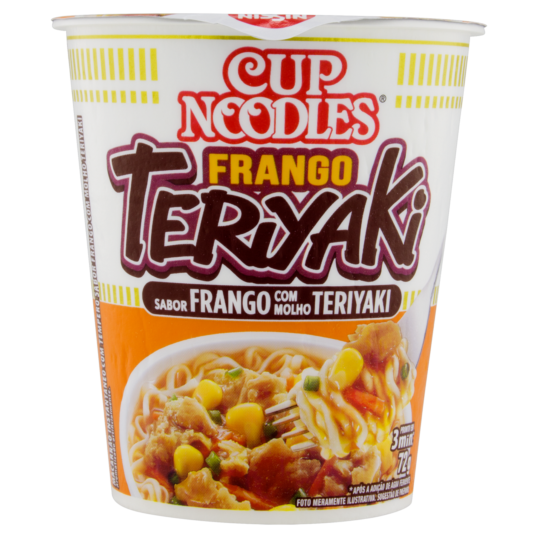 Macarr&atilde;o Instant&acirc;neo Frango com Molho Teriyaki Nissin Cup Noodles Copo 72g&nbsp;