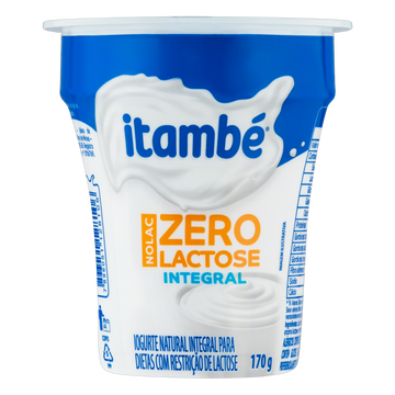Iogurte Integral Natural Zero Lactose Itambé Nolac Copo 170g