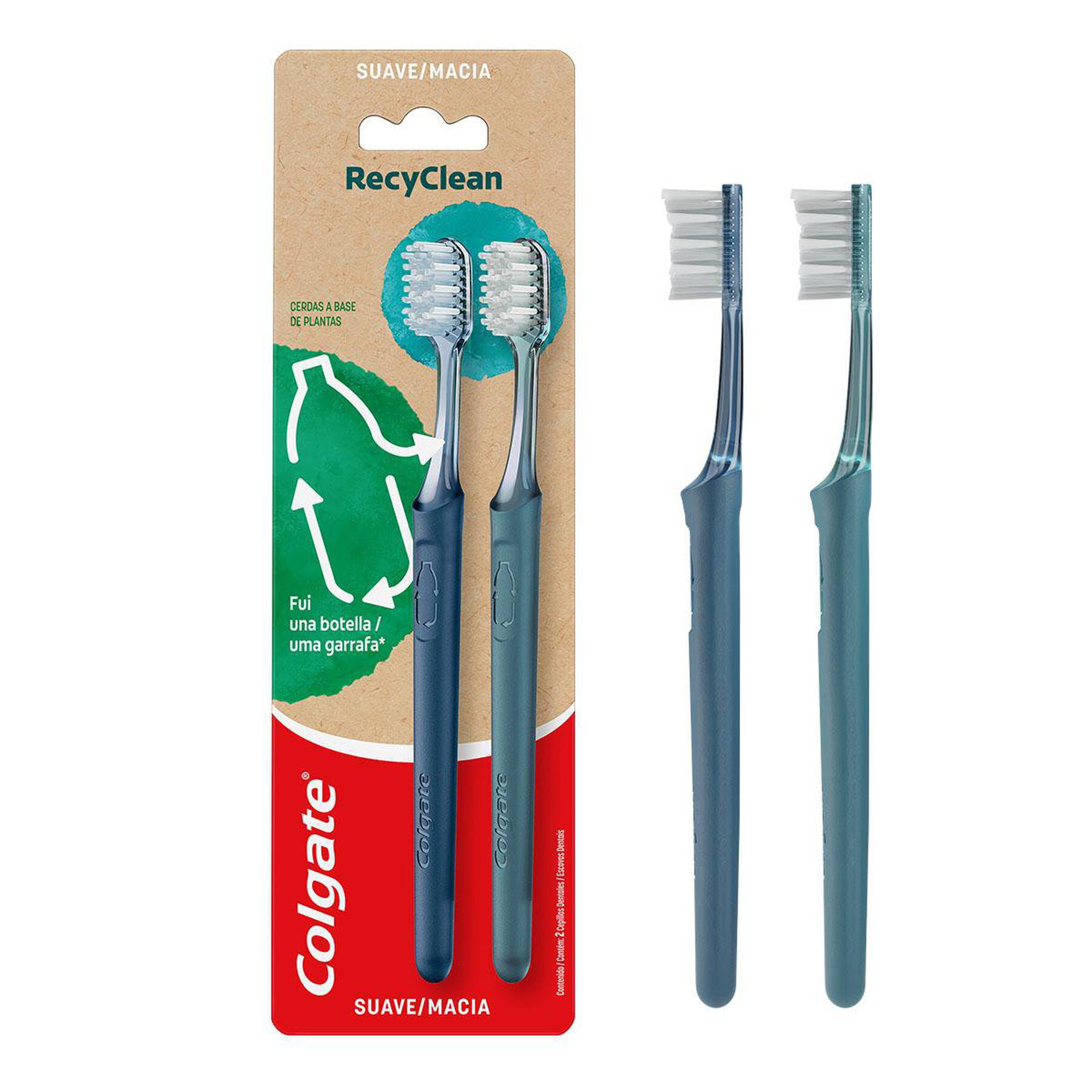 Escova Dental Macia Recyclean Colgate C/2 Unidades