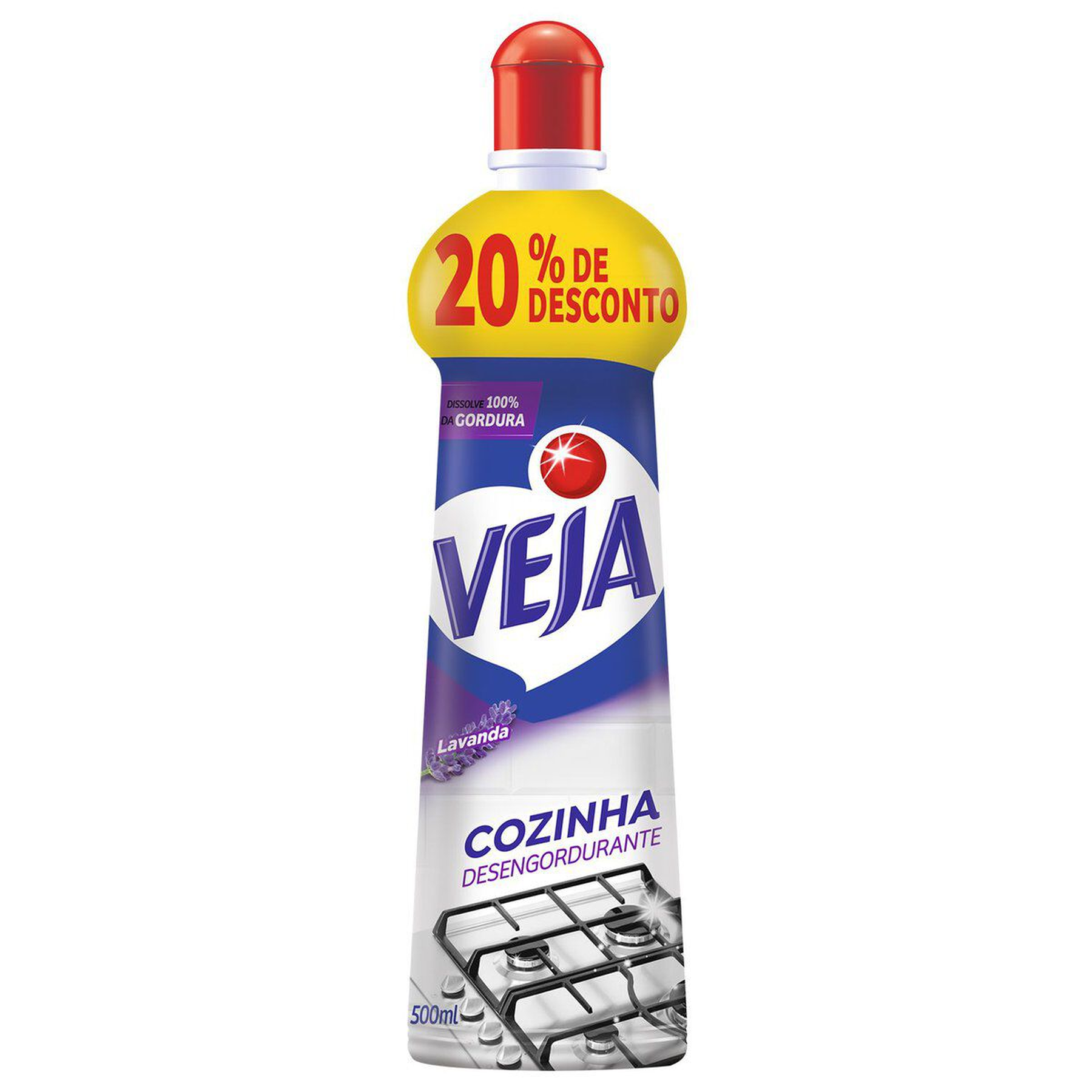 Limpador Desengordurante Cozinha Lavanda Veja Squeeze 500ml - Embalagem Gr&aacute;tis 20% de Desconto