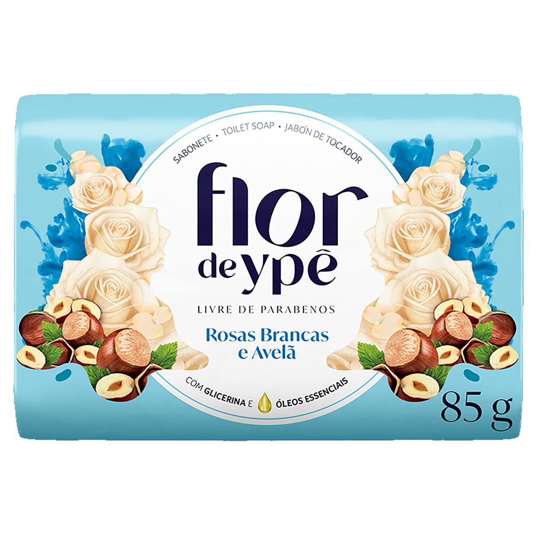 Sabonete em Barra Rosas Brancas e Avelã Flor de Ypê 85g