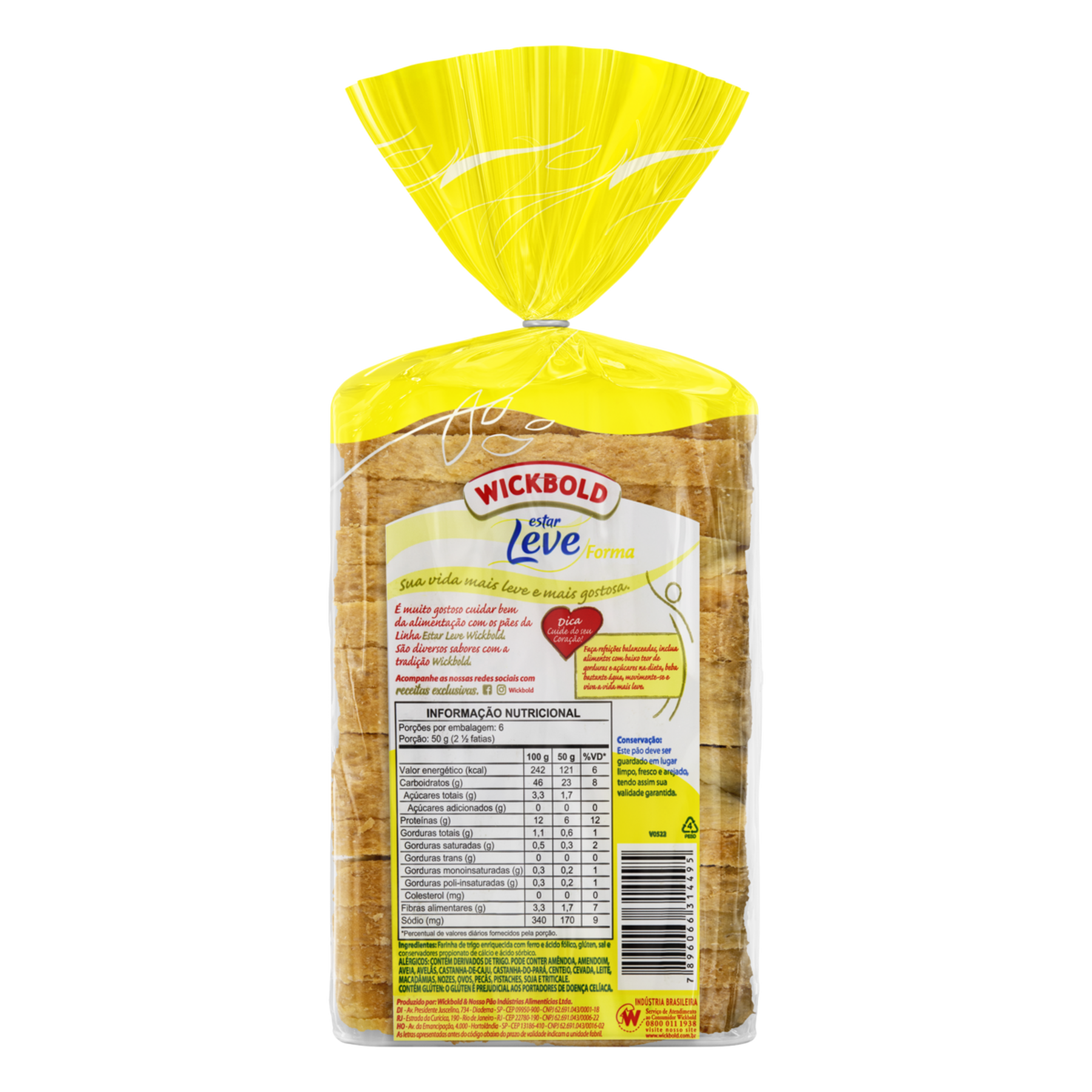 Pão de Forma Wickbold Estar Leve Pacote 300g
